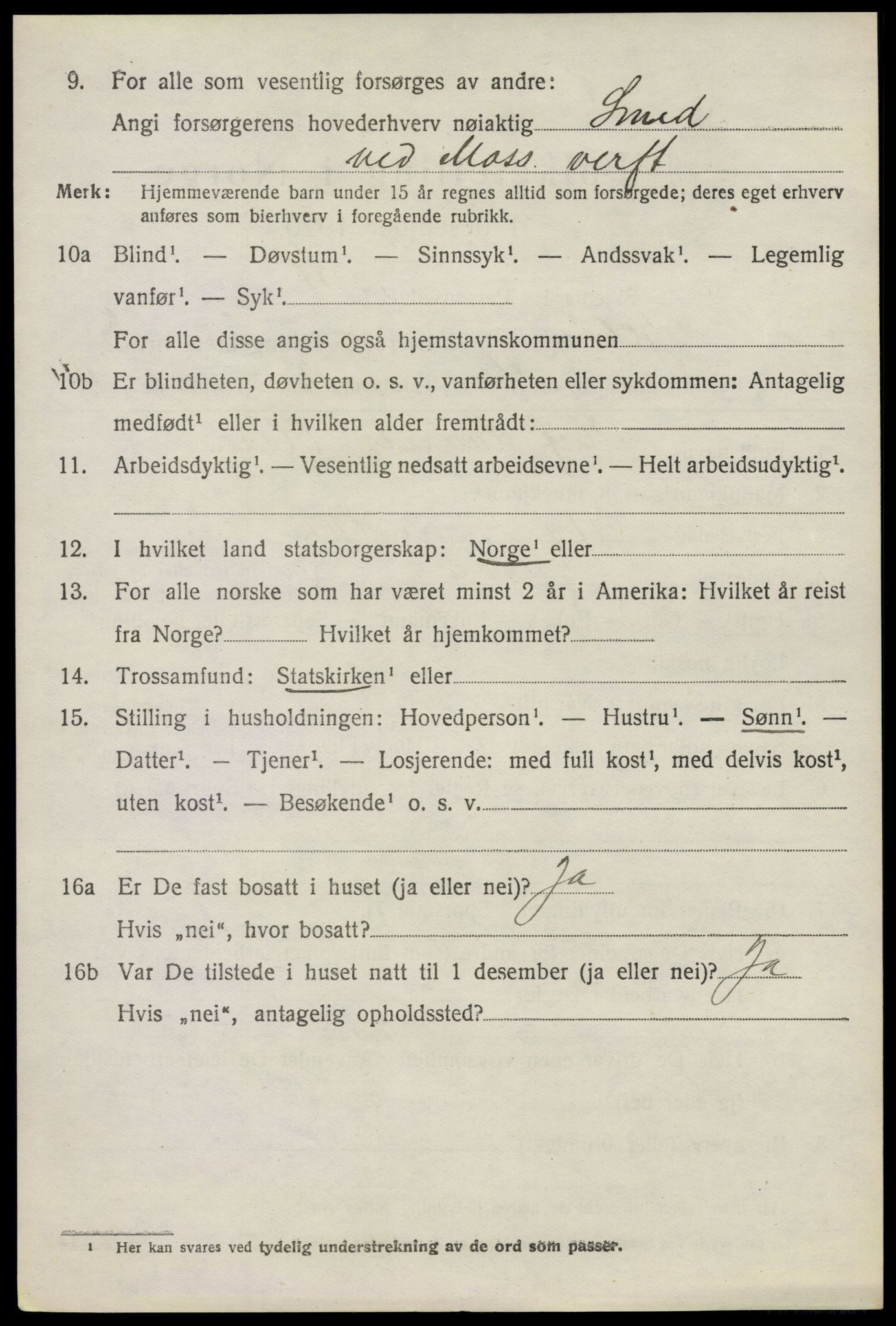 SAO, 1920 census for Moss land district, 1920, p. 3768