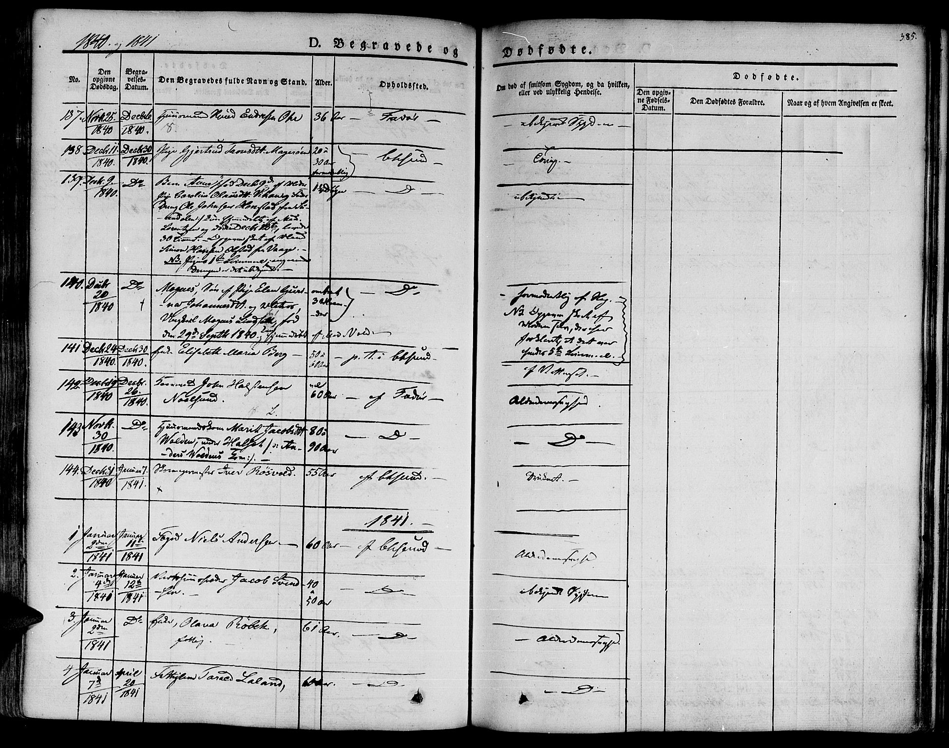 Ministerialprotokoller, klokkerbøker og fødselsregistre - Møre og Romsdal, SAT/A-1454/572/L0843: Parish register (official) no. 572A06, 1832-1842, p. 385
