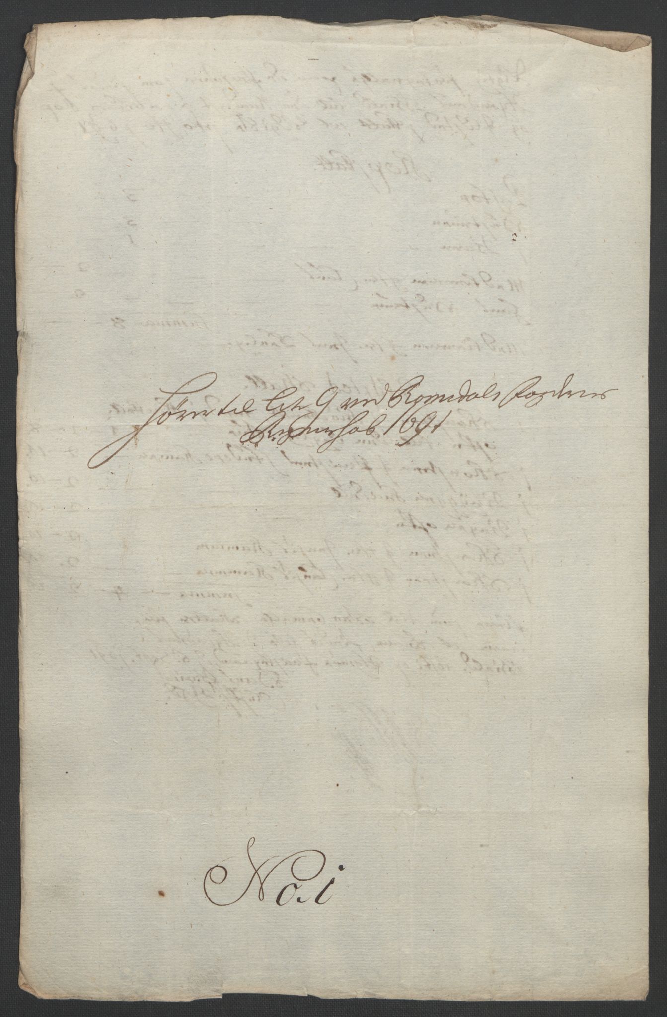 Rentekammeret inntil 1814, Reviderte regnskaper, Fogderegnskap, AV/RA-EA-4092/R55/L3649: Fogderegnskap Romsdal, 1690-1691, p. 281