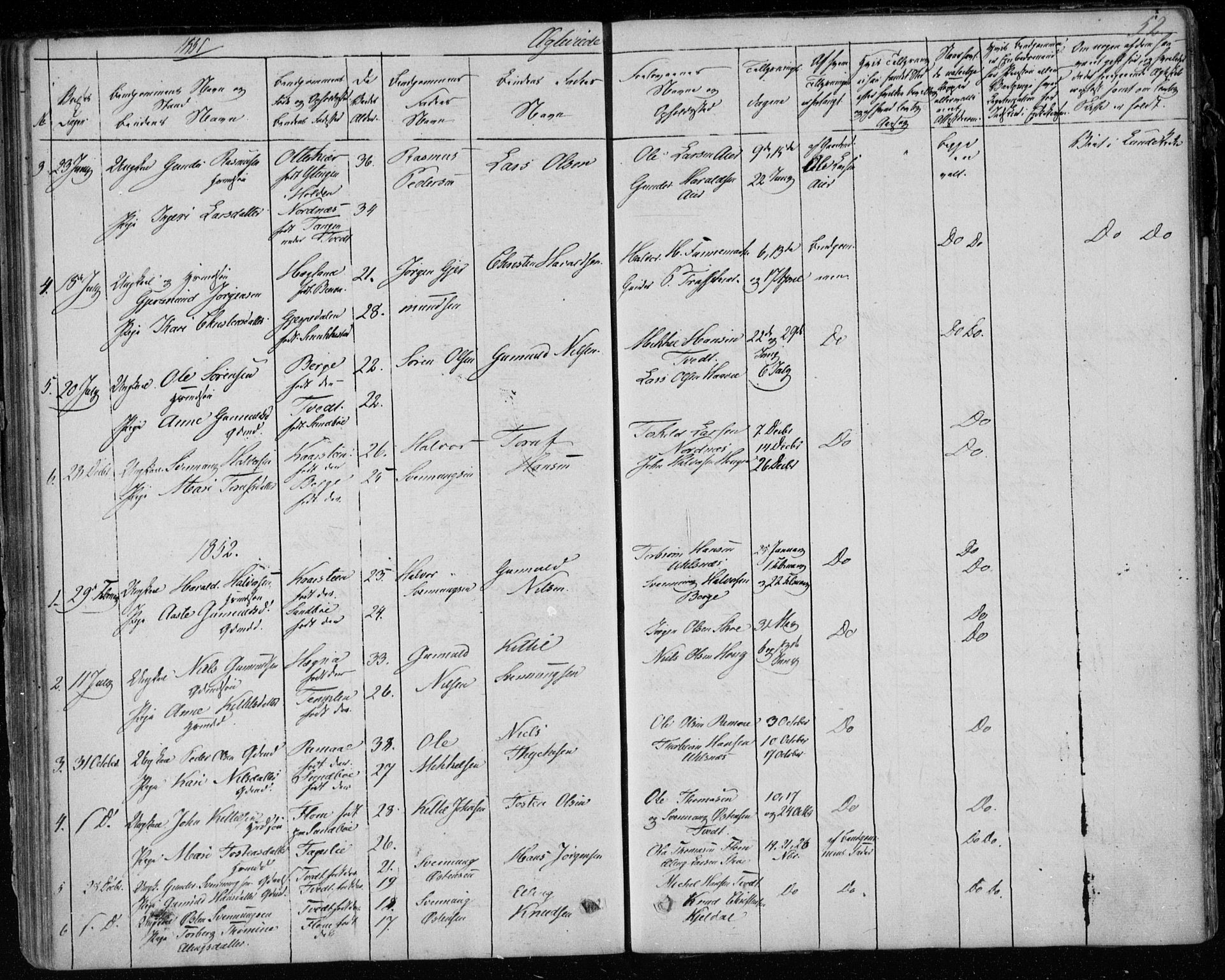 Lunde kirkebøker, AV/SAKO-A-282/F/Fb/L0001: Parish register (official) no. II 1, 1845-1861, p. 52