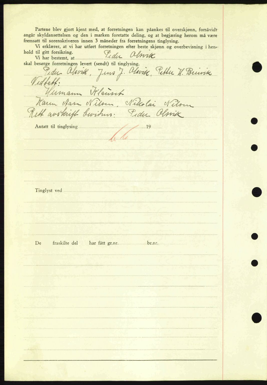 Nordre Sunnmøre sorenskriveri, AV/SAT-A-0006/1/2/2C/2Ca: Mortgage book no. A10, 1940-1941, Diary no: : 1730/1940