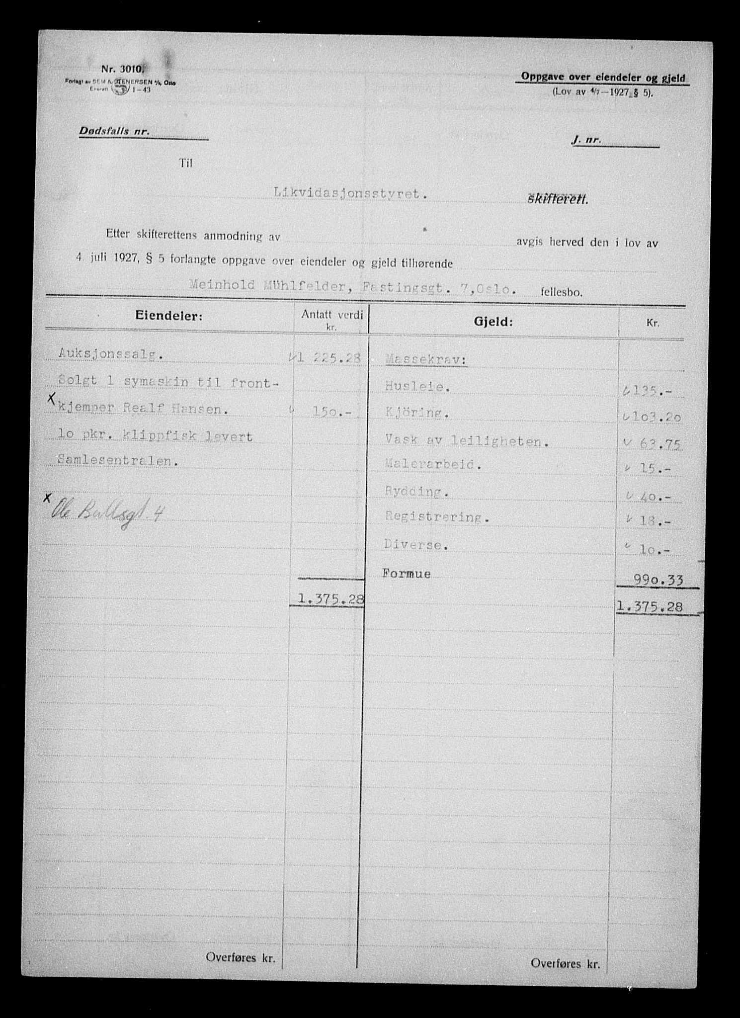 Justisdepartementet, Tilbakeføringskontoret for inndratte formuer, AV/RA-S-1564/H/Hc/Hcc/L0966: --, 1945-1947, p. 608