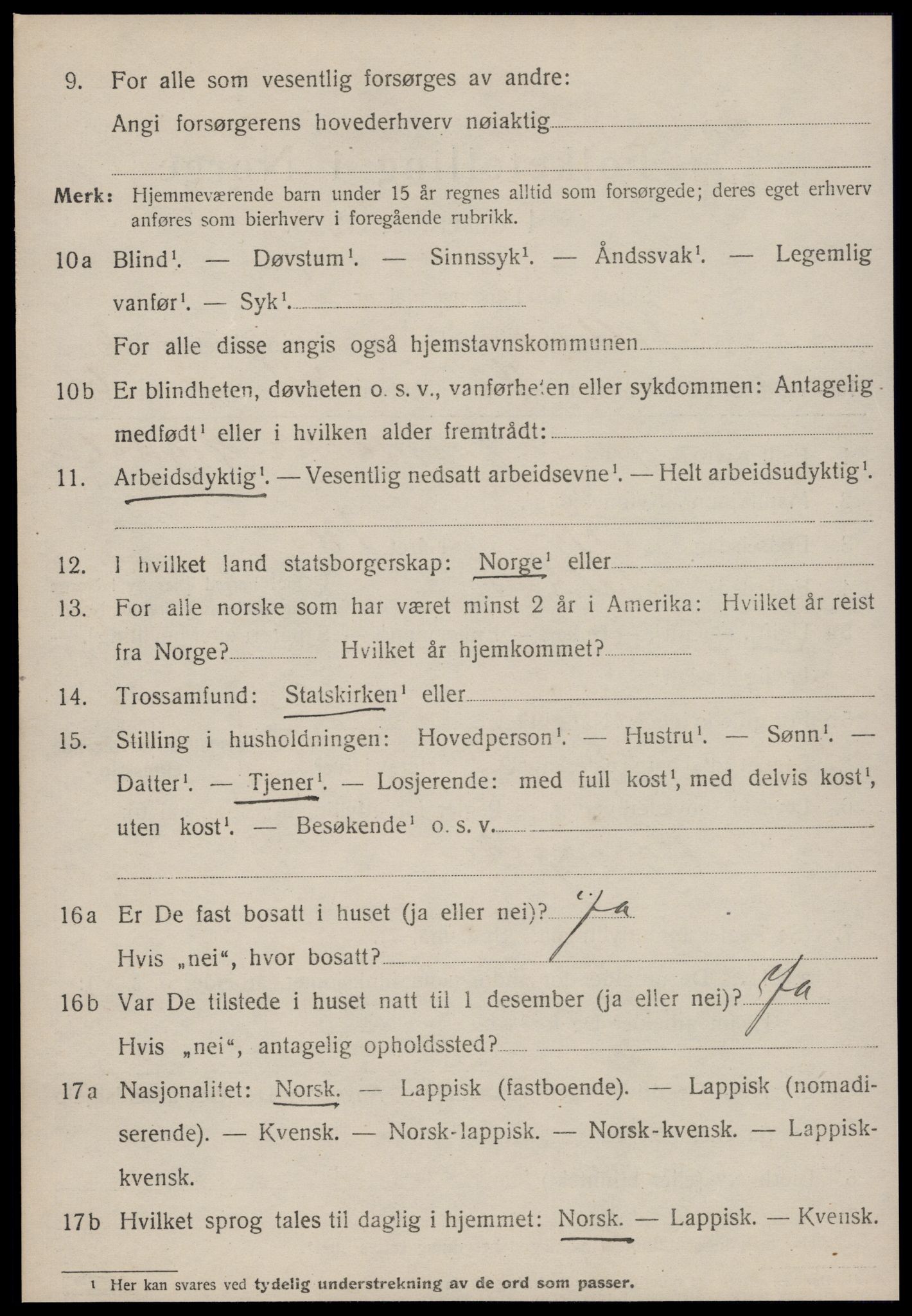 SAT, 1920 census for Melhus, 1920, p. 3170