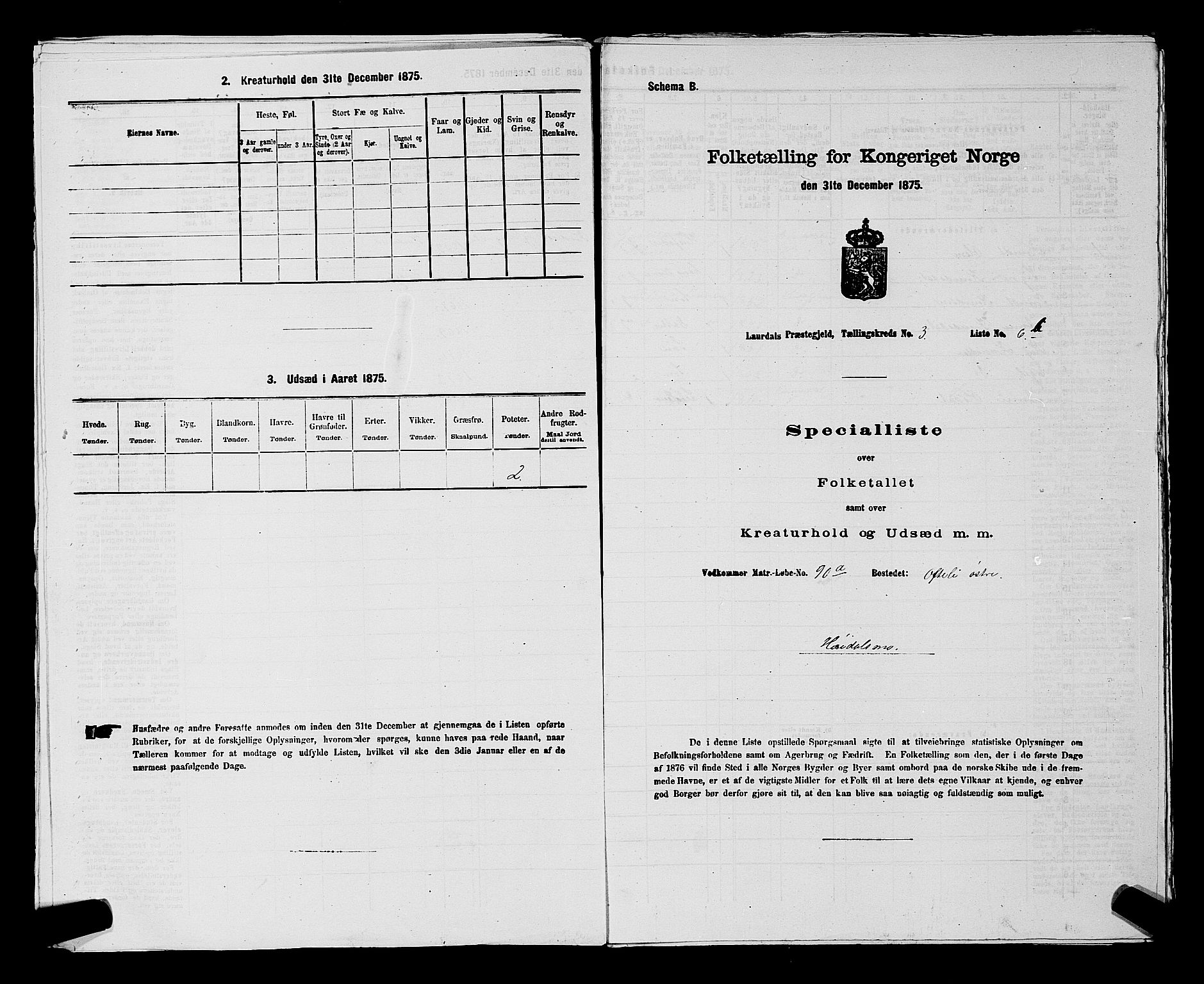 SAKO, 1875 census for 0833P Lårdal, 1875, p. 376