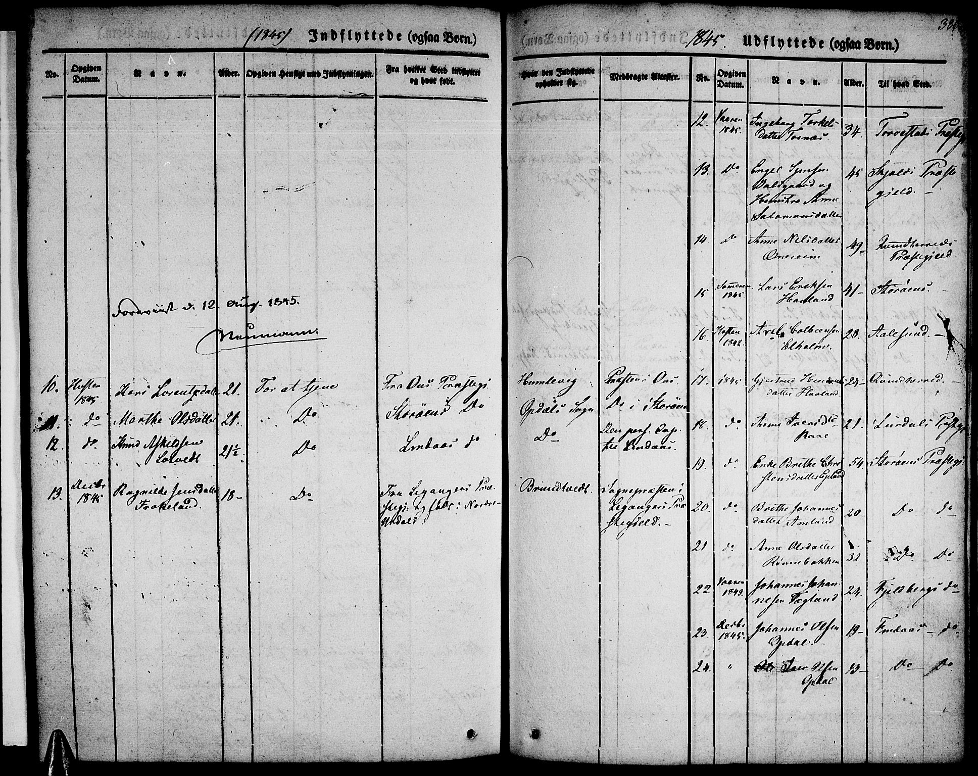 Tysnes sokneprestembete, SAB/A-78601/H/Haa: Parish register (official) no. A 9, 1837-1848, p. 386