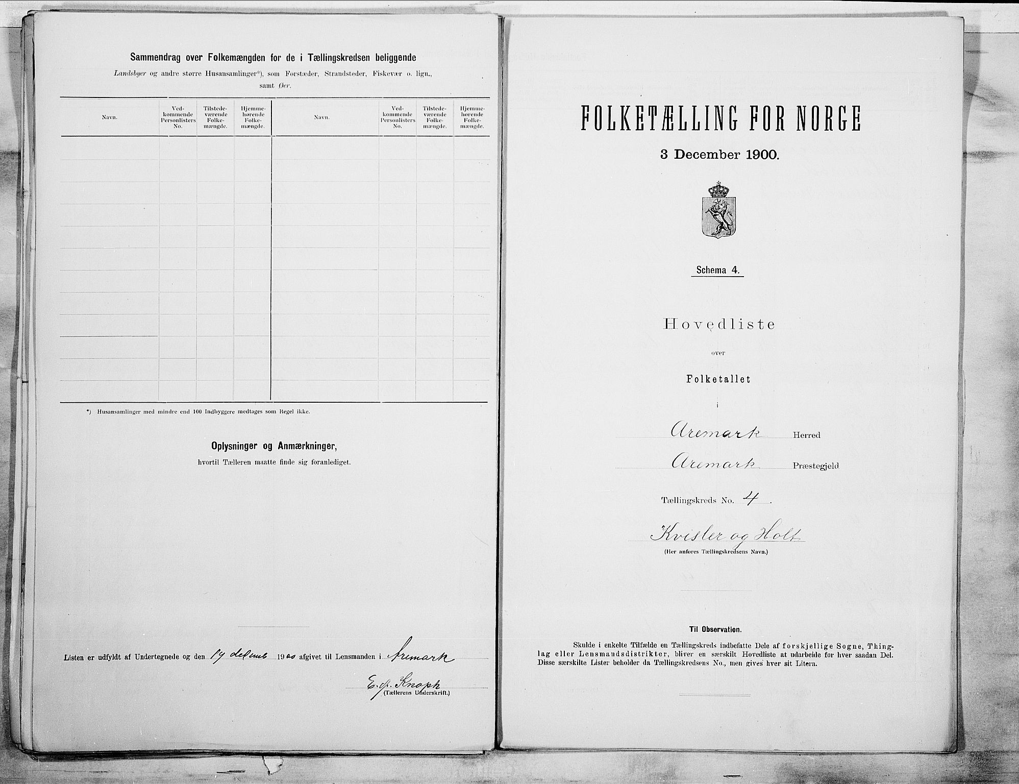 SAO, 1900 census for Aremark, 1900, p. 10