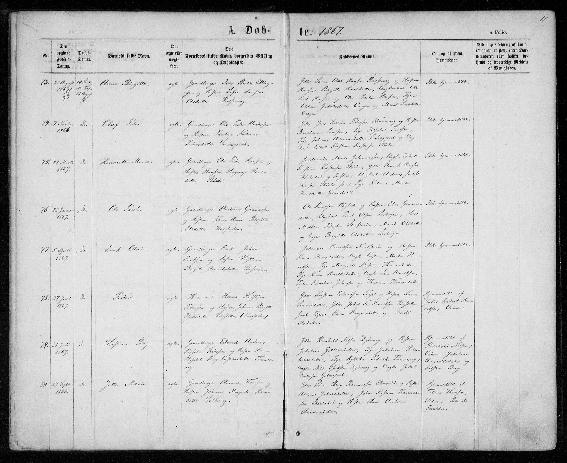 Tranøy sokneprestkontor, AV/SATØ-S-1313/I/Ia/Iaa/L0008kirke: Parish register (official) no. 8, 1867-1877, p. 11
