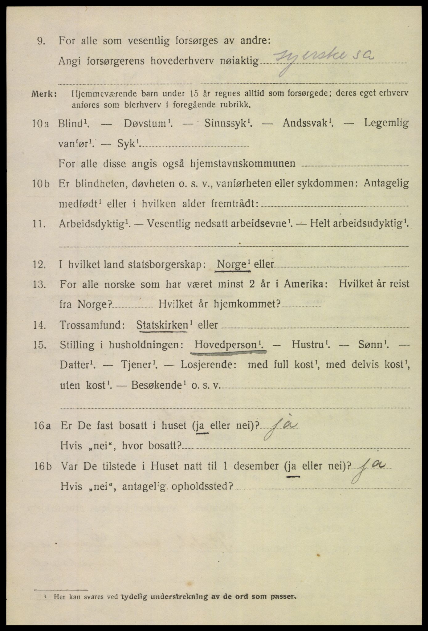 SAK, 1920 census for Grimstad, 1920, p. 5830