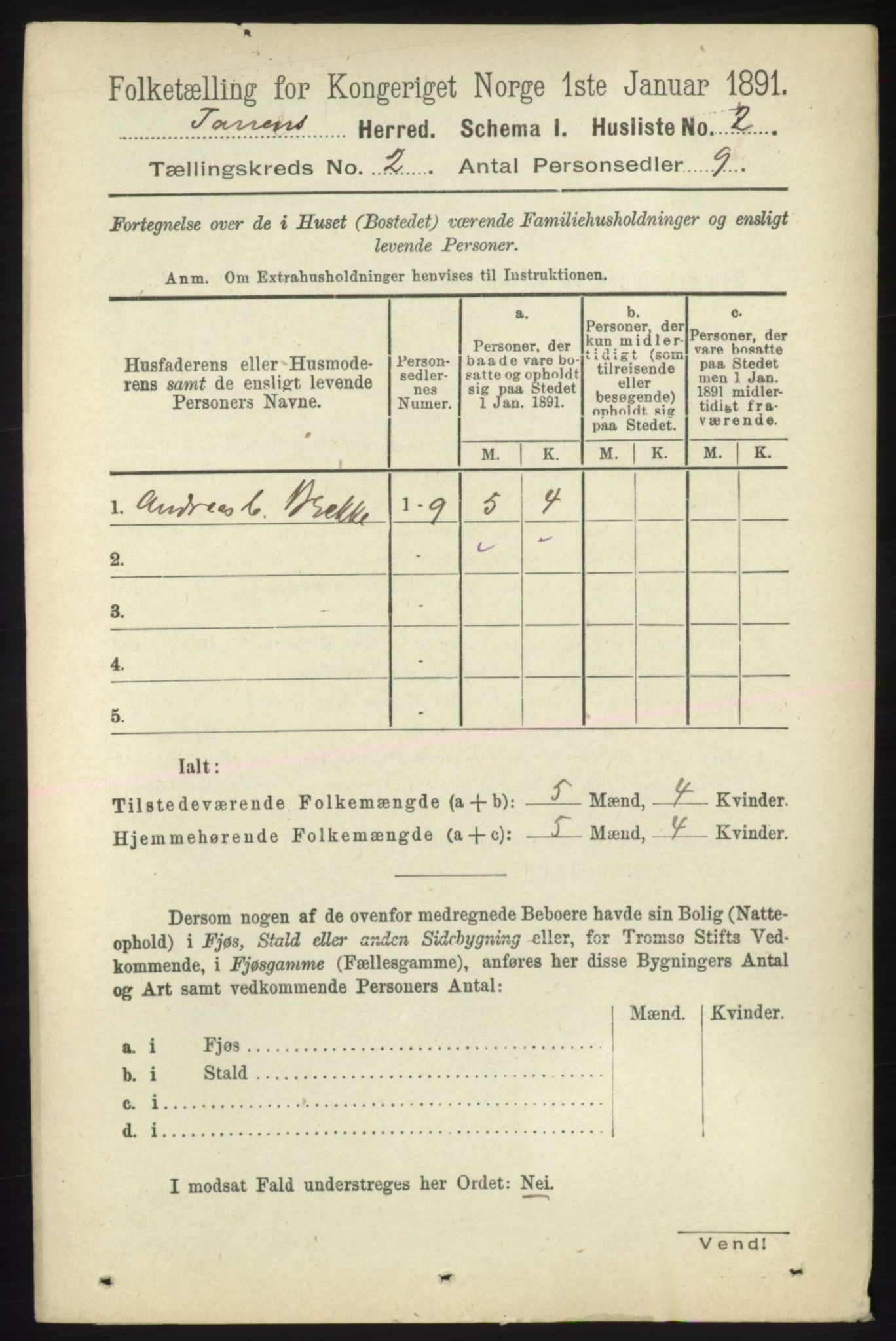 RA, 1891 census for 2025 Tana, 1891, p. 643