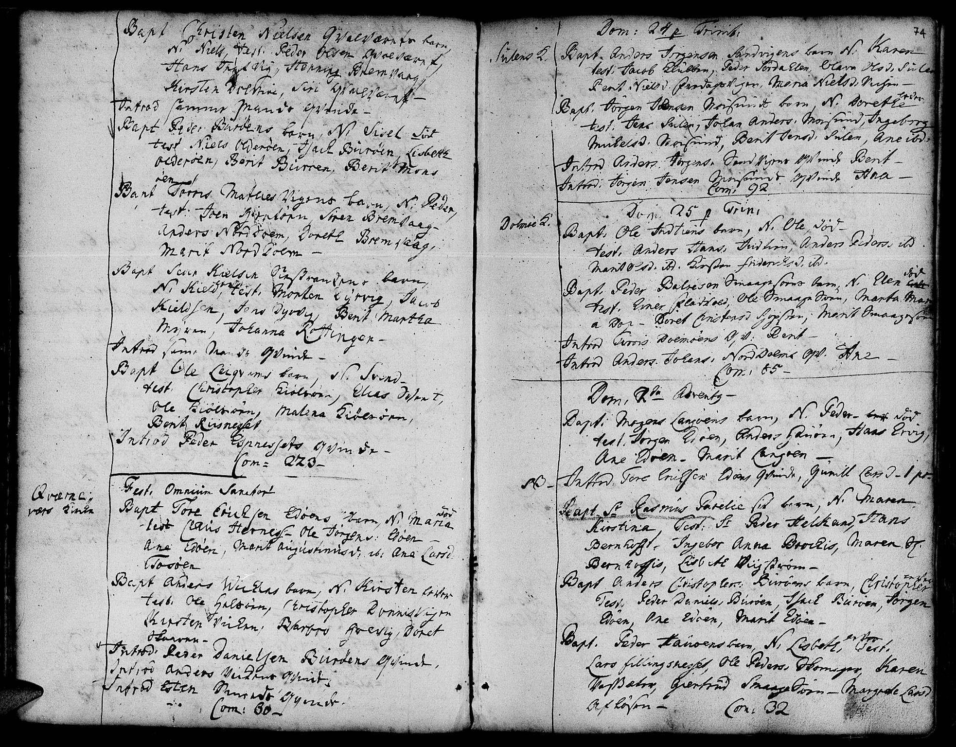 Ministerialprotokoller, klokkerbøker og fødselsregistre - Sør-Trøndelag, SAT/A-1456/634/L0525: Parish register (official) no. 634A01, 1736-1775, p. 74