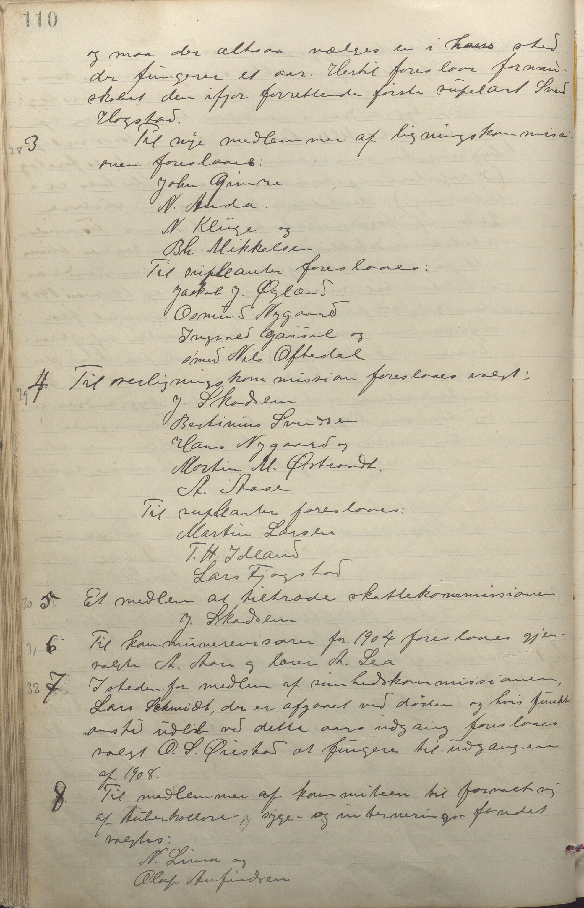 Sandnes kommune - Formannskapet og Bystyret, IKAR/K-100188/Aa/L0006: Møtebok, 1902-1909, p. 110