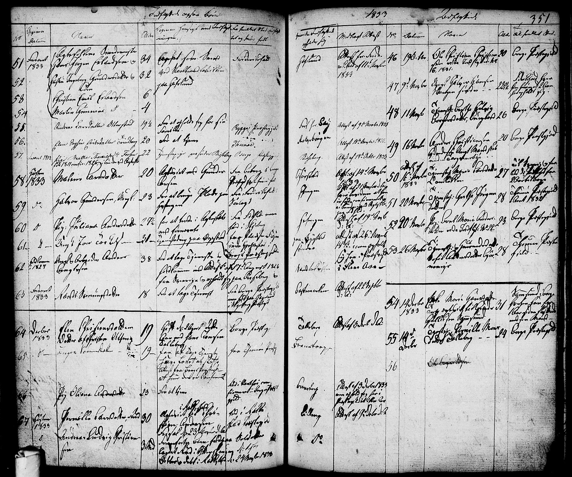 Skjeberg prestekontor Kirkebøker, AV/SAO-A-10923/F/Fa/L0005: Parish register (official) no. I 5, 1830-1845, p. 351