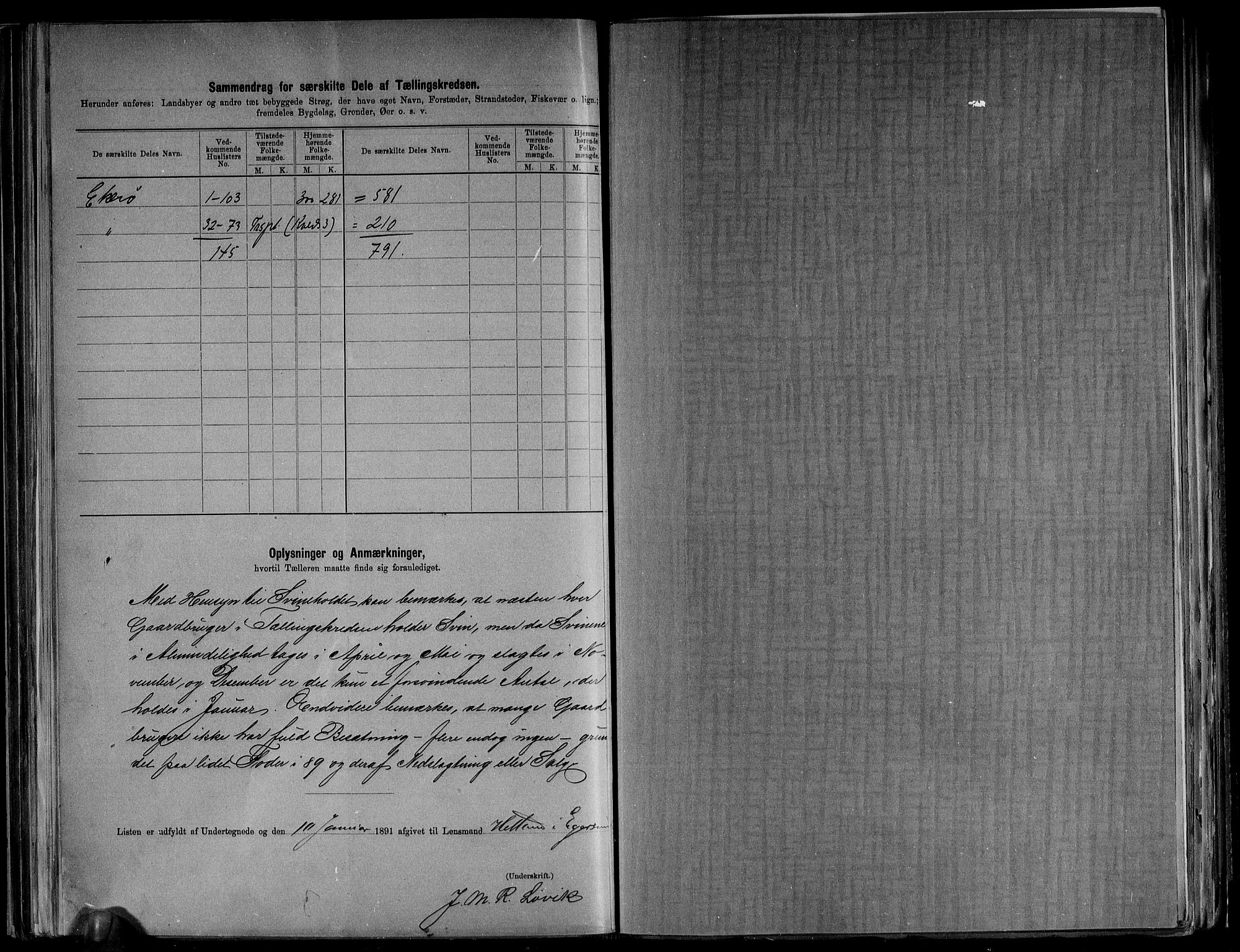 RA, 1891 census for 1116 Eigersund herred, 1891, p. 20