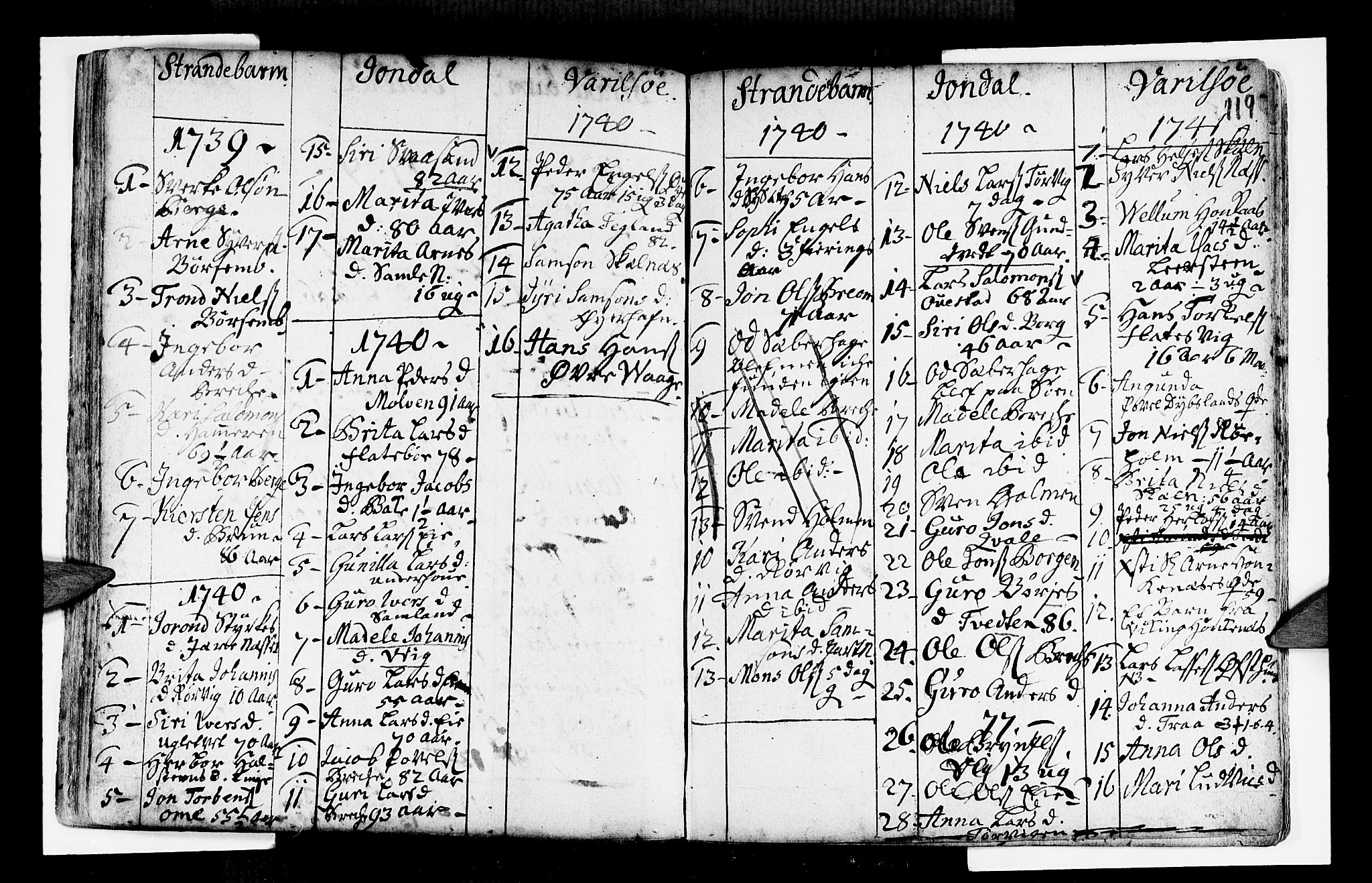 Strandebarm sokneprestembete, SAB/A-78401/H/Haa: Parish register (official) no. A 2 /1, 1727-1750, p. 119