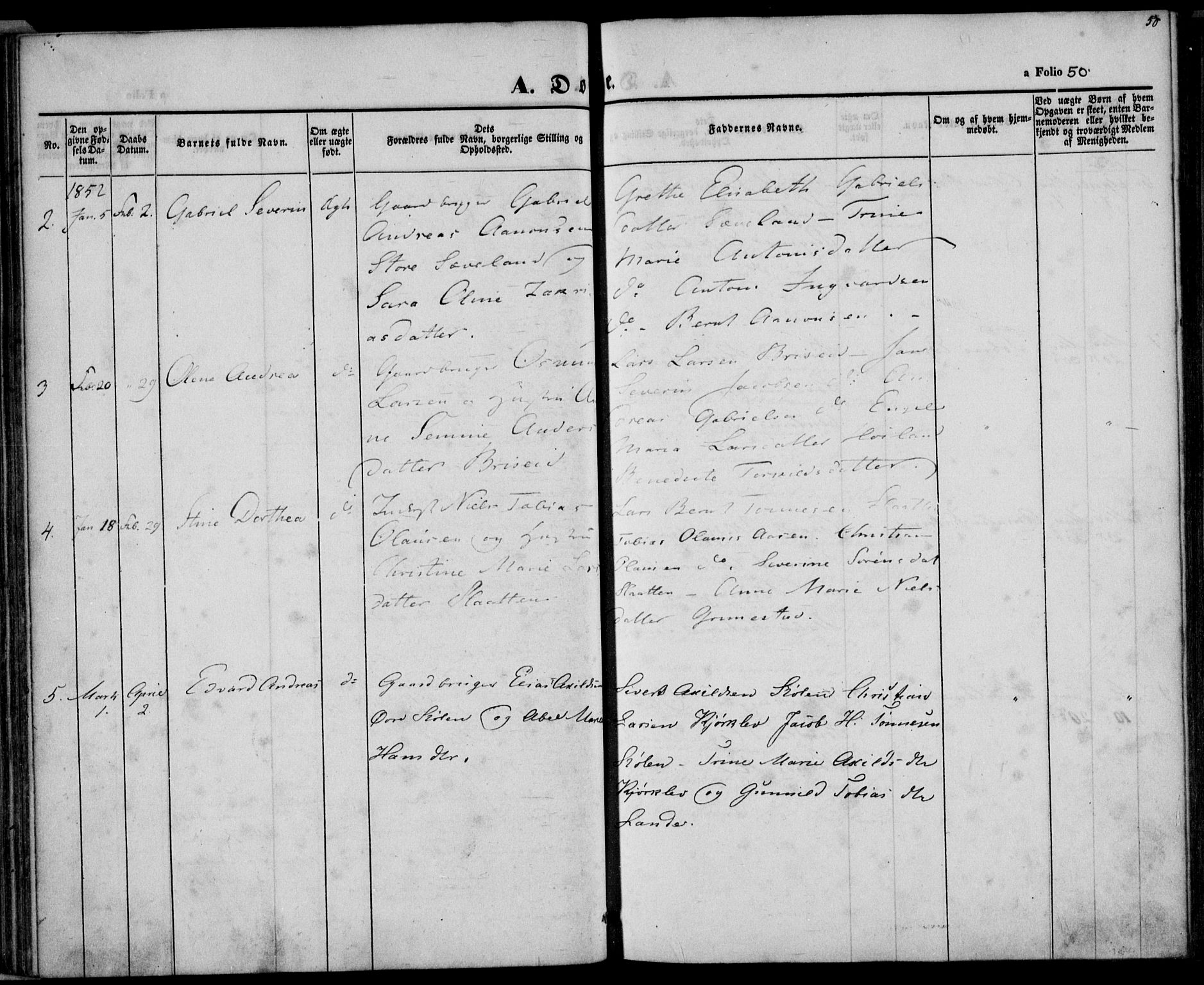 Herad sokneprestkontor, AV/SAK-1111-0018/F/Fa/Faa/L0004: Parish register (official) no. A 4, 1844-1853, p. 50