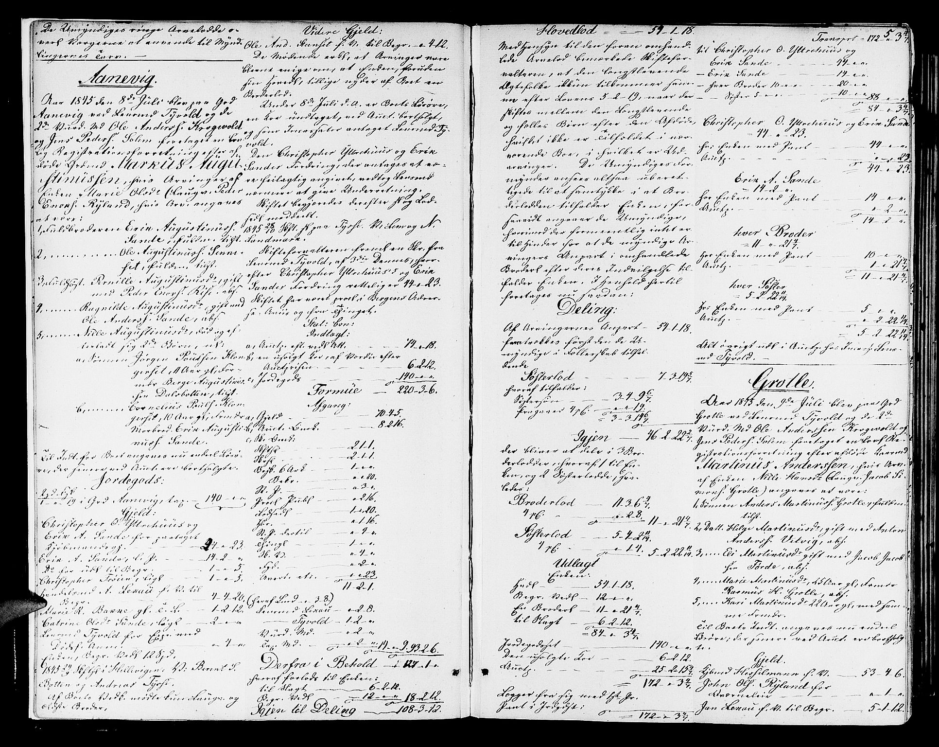 Sunnfjord tingrett, AV/SAB-A-3201/1/H/Ha/Had/L0020: Skifteprotokioll, 1845-1853, p. 4b-5a