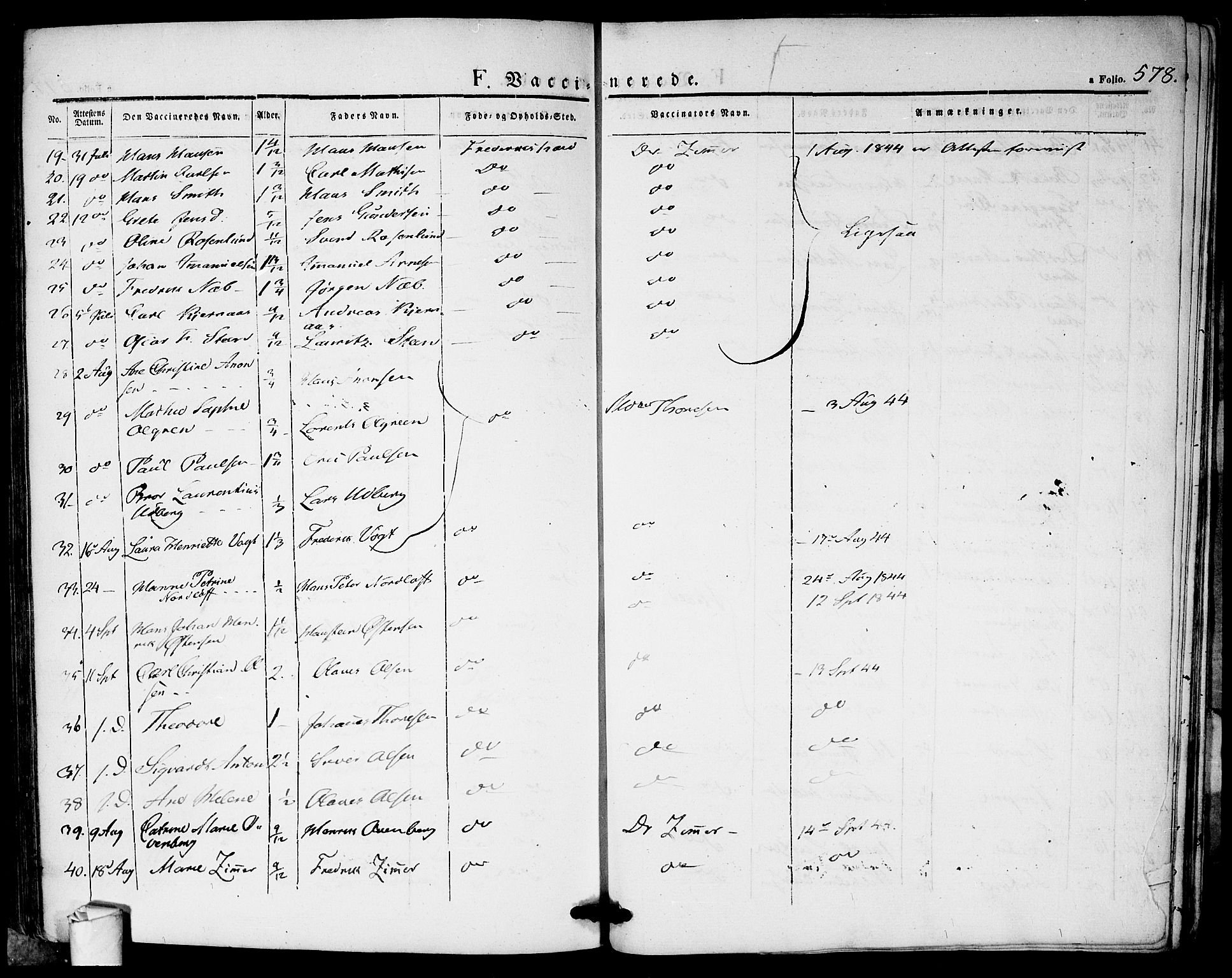 Halden prestekontor Kirkebøker, SAO/A-10909/F/Fa/L0005: Parish register (official) no. I 5, 1834-1845, p. 578