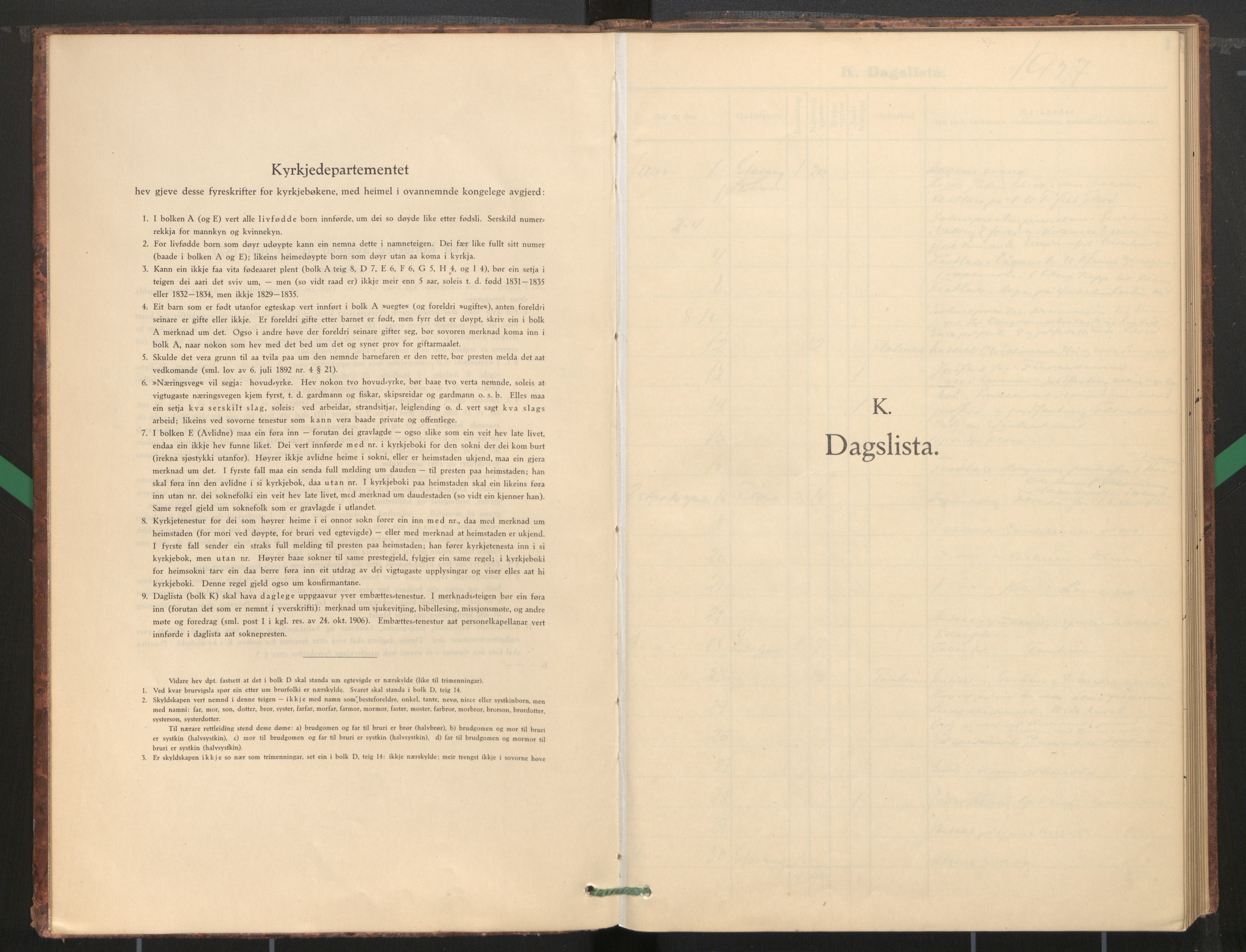 Kinn sokneprestembete, SAB/A-80801/H/Haa/Haag/L0004: Diary records no. G 4, 1927-1939