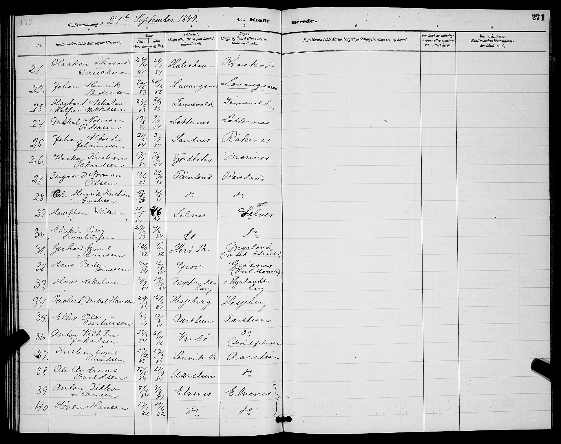 Ibestad sokneprestembete, AV/SATØ-S-0077/H/Ha/Hab/L0008klokker: Parish register (copy) no. 8, 1890-1903, p. 271