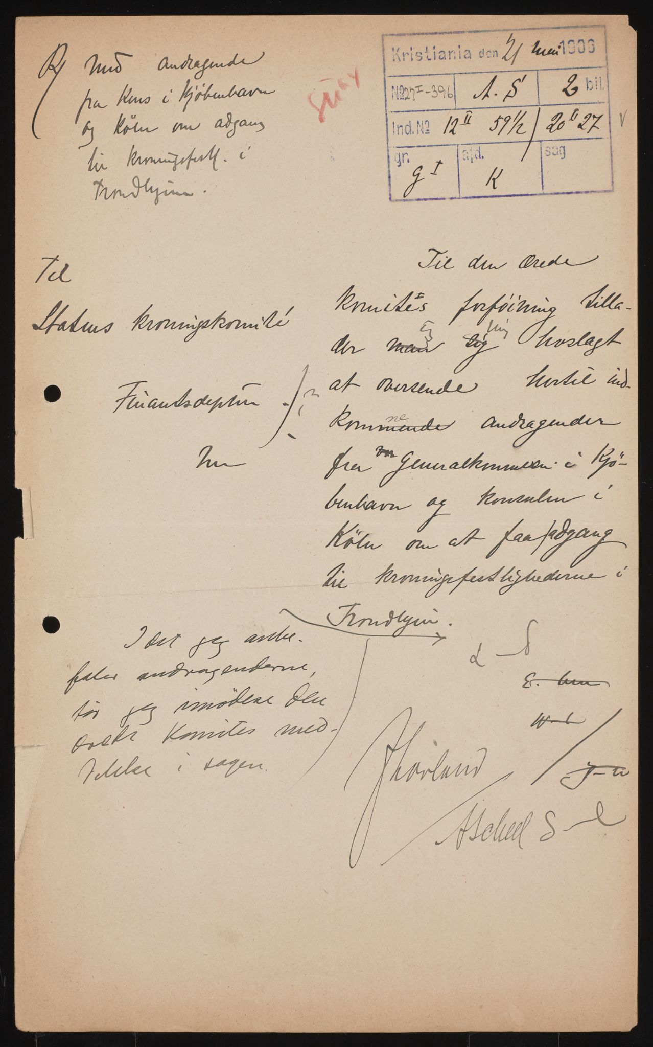 Utenriksdepartementet, AV/RA-S-2259, 1894-1906, p. 2