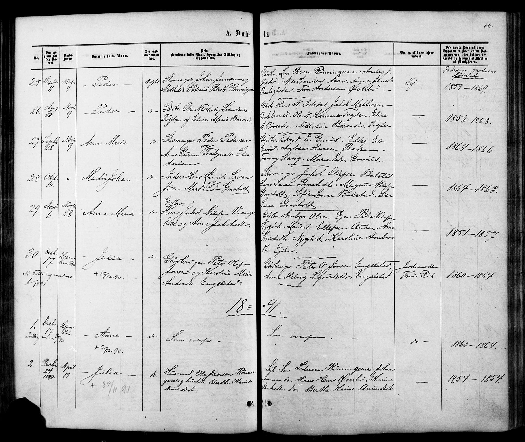 Siljan kirkebøker, SAKO/A-300/G/Ga/L0002: Parish register (copy) no. 2, 1864-1908, p. 66
