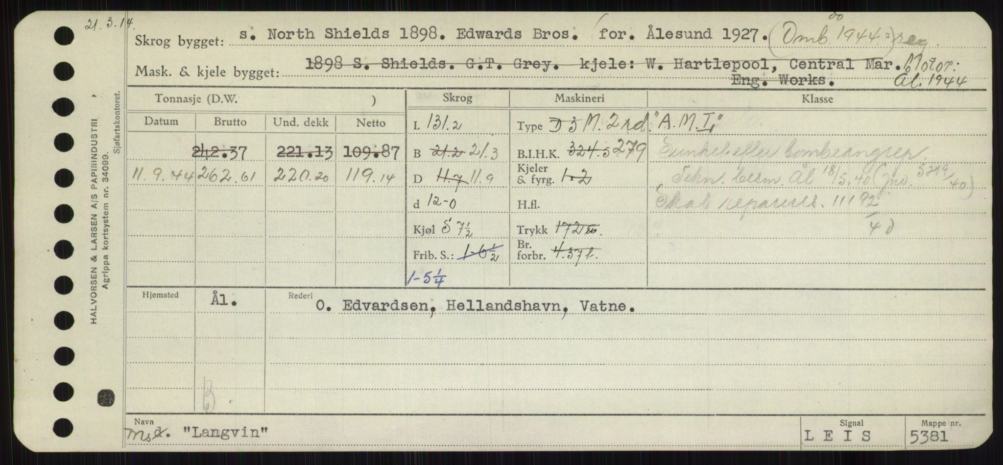 Sjøfartsdirektoratet med forløpere, Skipsmålingen, RA/S-1627/H/Hb/L0003: Fartøy, I-N, p. 231