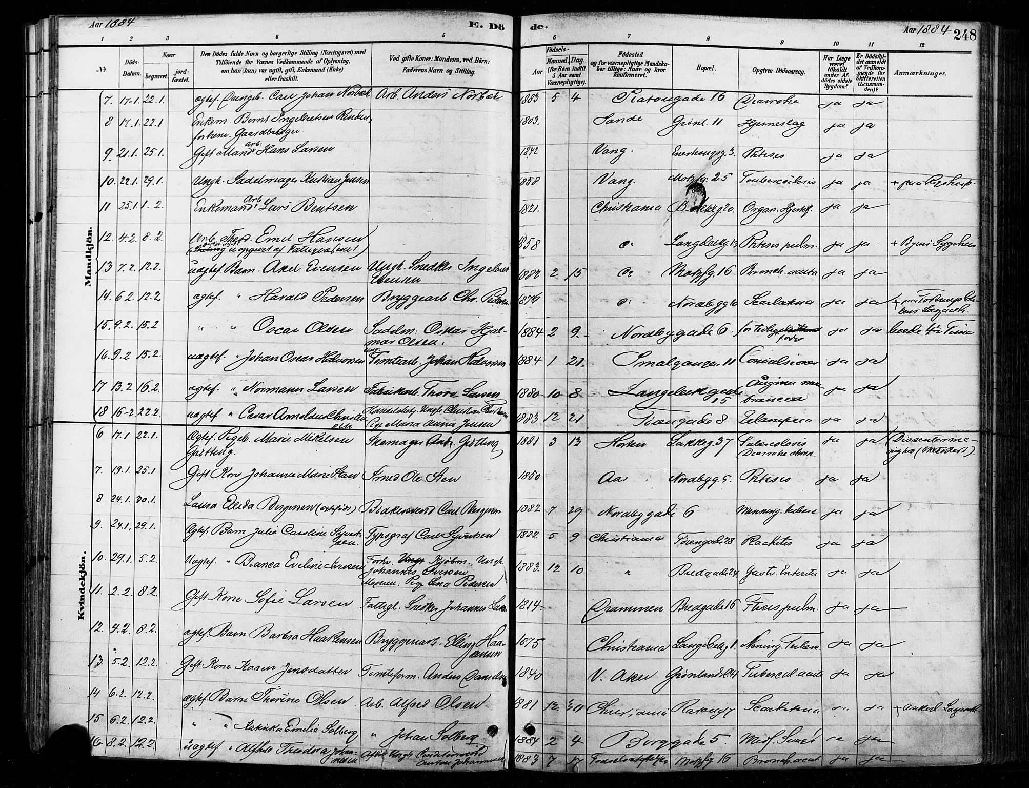 Grønland prestekontor Kirkebøker, SAO/A-10848/F/Fa/L0008: Parish register (official) no. 8, 1881-1893, p. 248