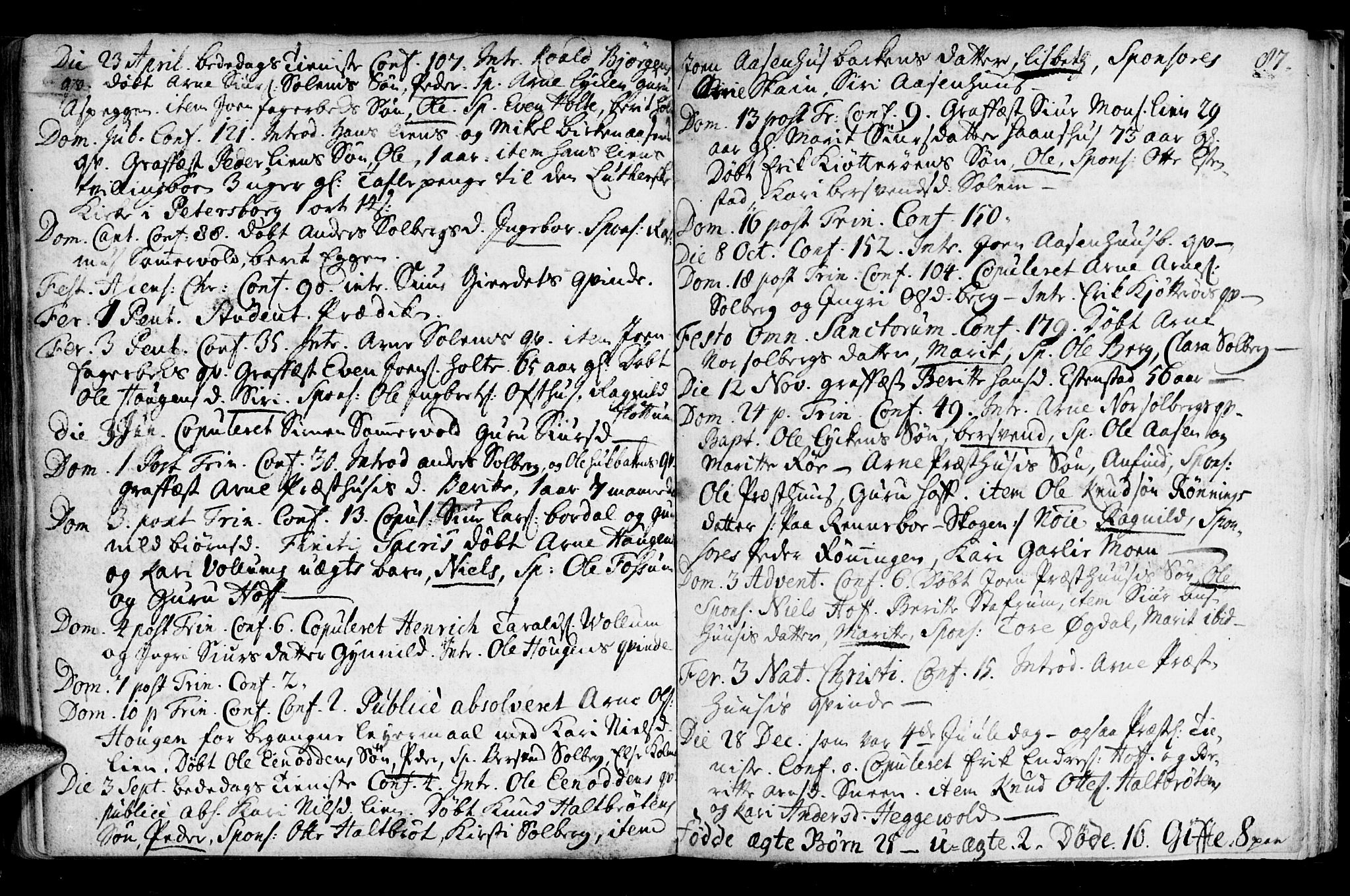 Ministerialprotokoller, klokkerbøker og fødselsregistre - Sør-Trøndelag, SAT/A-1456/689/L1036: Parish register (official) no. 689A01, 1696-1746, p. 87