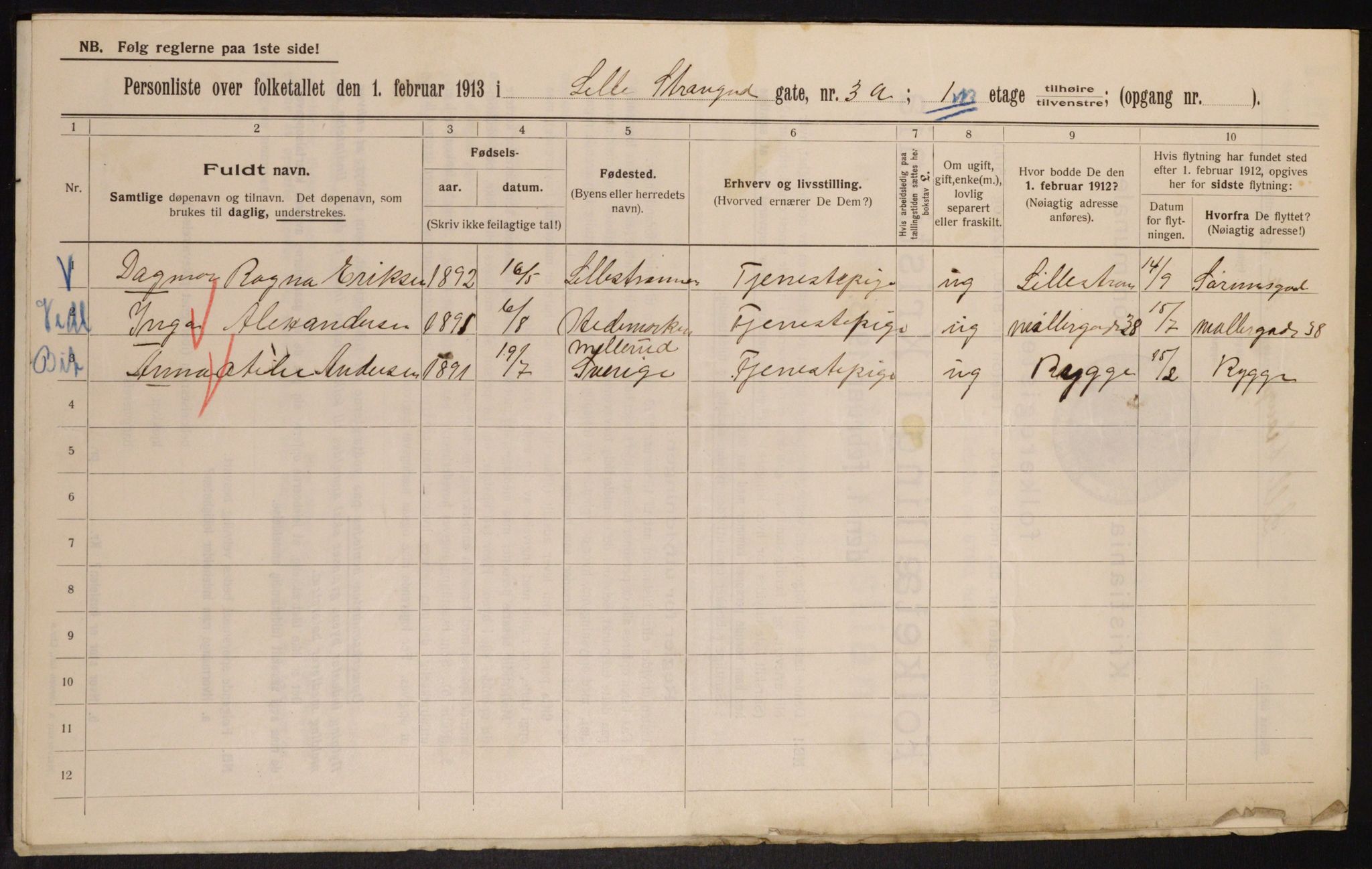 OBA, Municipal Census 1913 for Kristiania, 1913, p. 57356