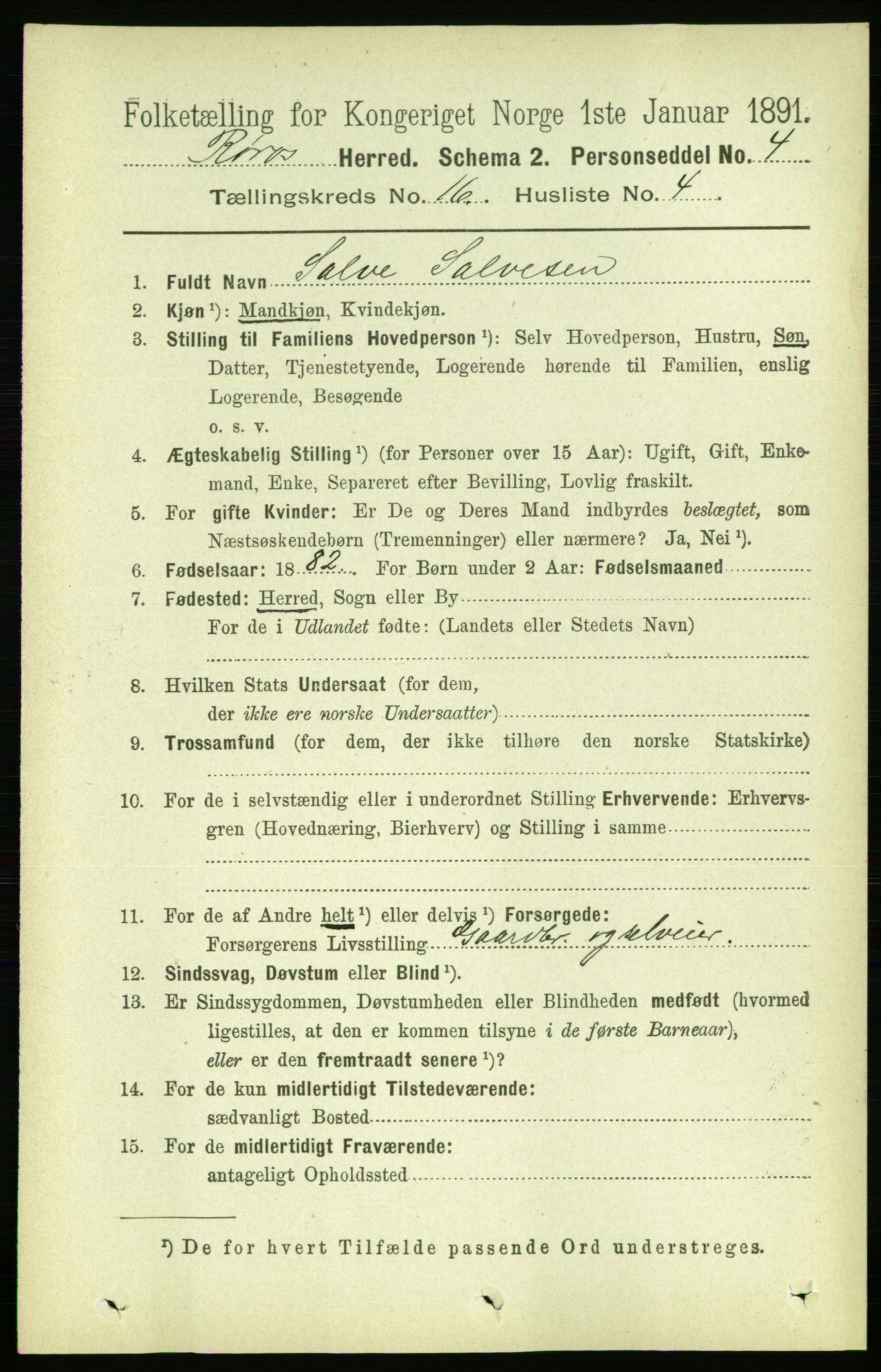 RA, 1891 census for 1640 Røros, 1891, p. 3798