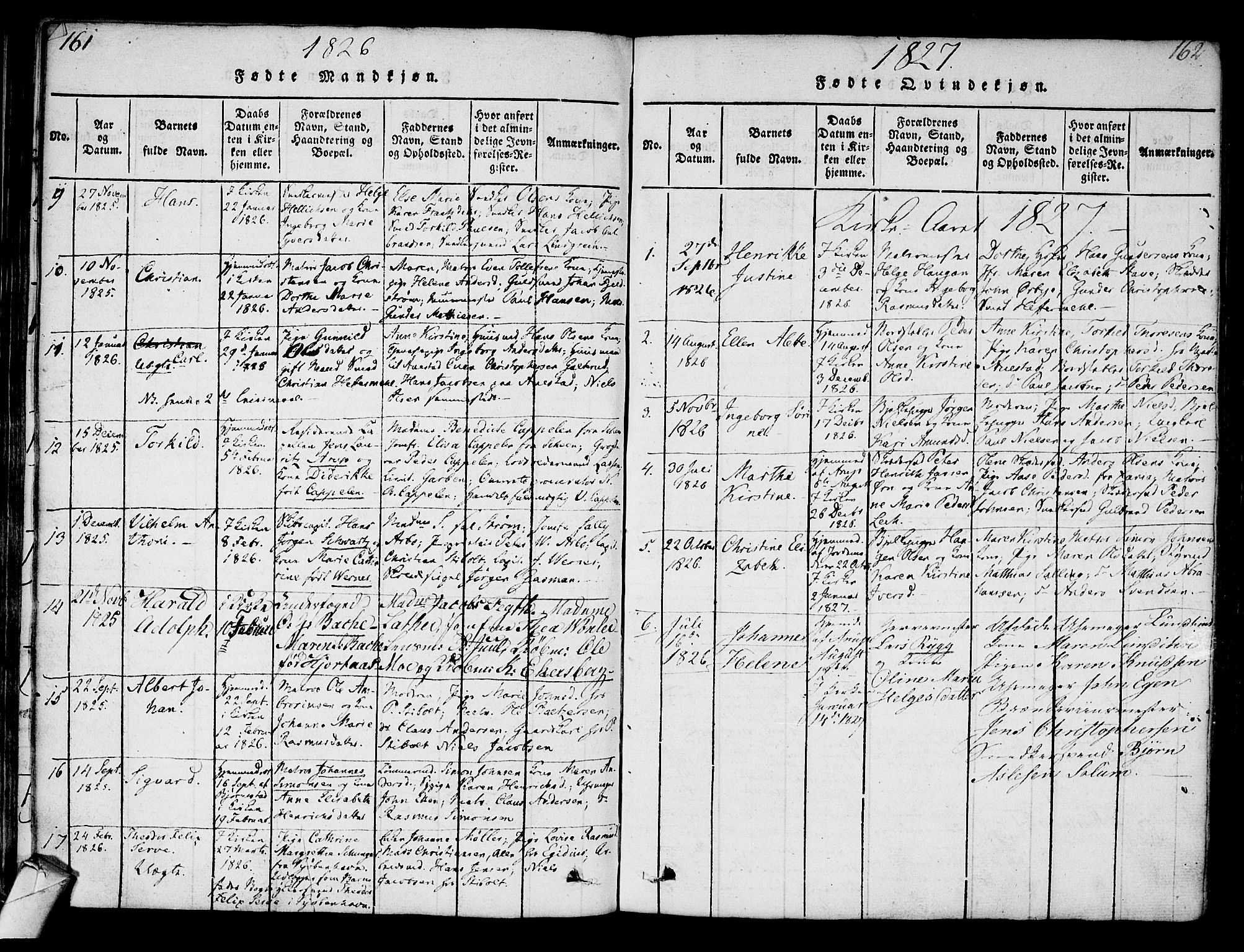 Strømsø kirkebøker, AV/SAKO-A-246/F/Fa/L0011: Parish register (official) no. I 11, 1815-1829, p. 161-162