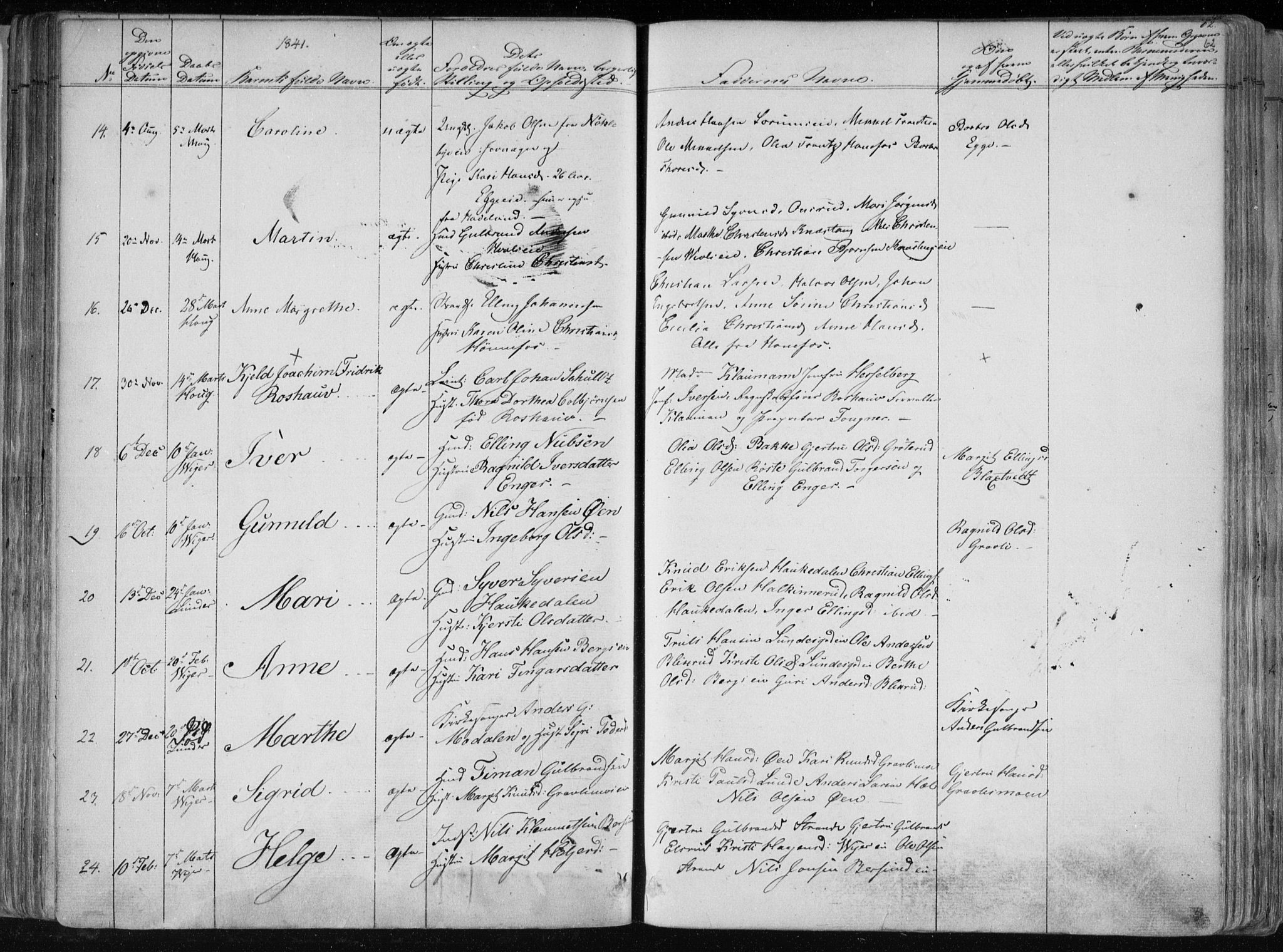 Norderhov kirkebøker, SAKO/A-237/F/Fa/L0010: Parish register (official) no. 10, 1837-1847, p. 62