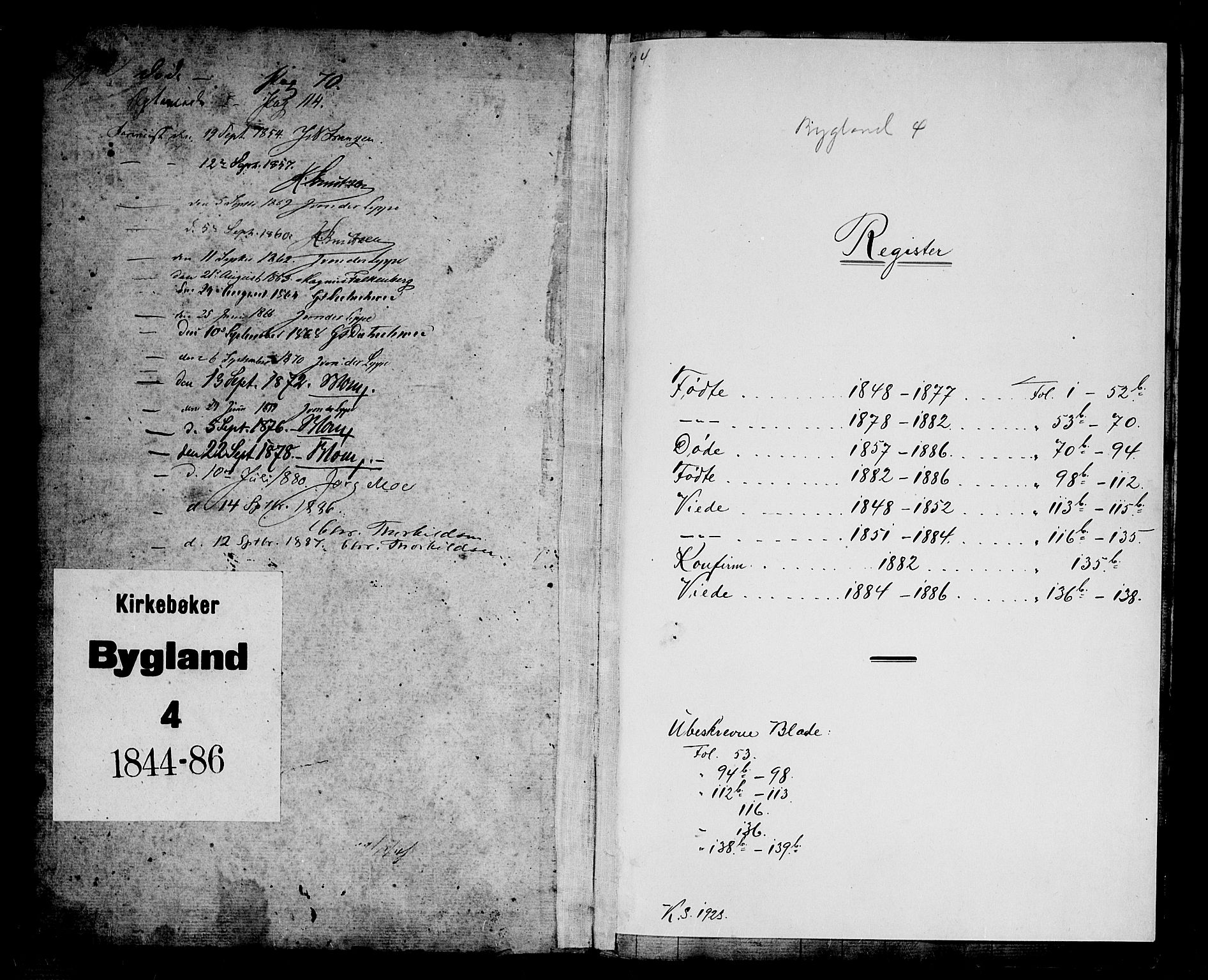 Bygland sokneprestkontor, SAK/1111-0006/F/Fb/Fbb/L0002: Parish register (copy) no. B 2, 1848-1886