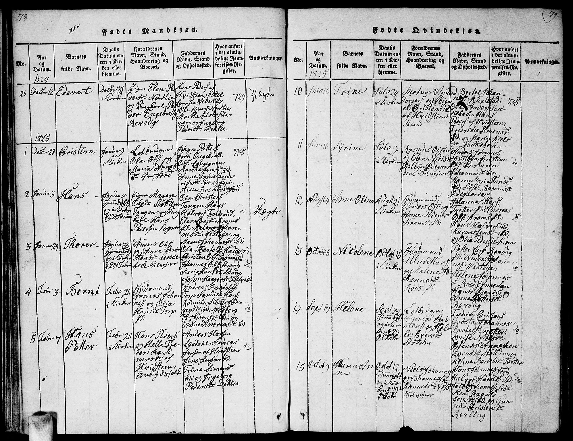 Vestby prestekontor Kirkebøker, AV/SAO-A-10893/F/Fa/L0005: Parish register (official) no. I 5, 1814-1827, p. 78-79