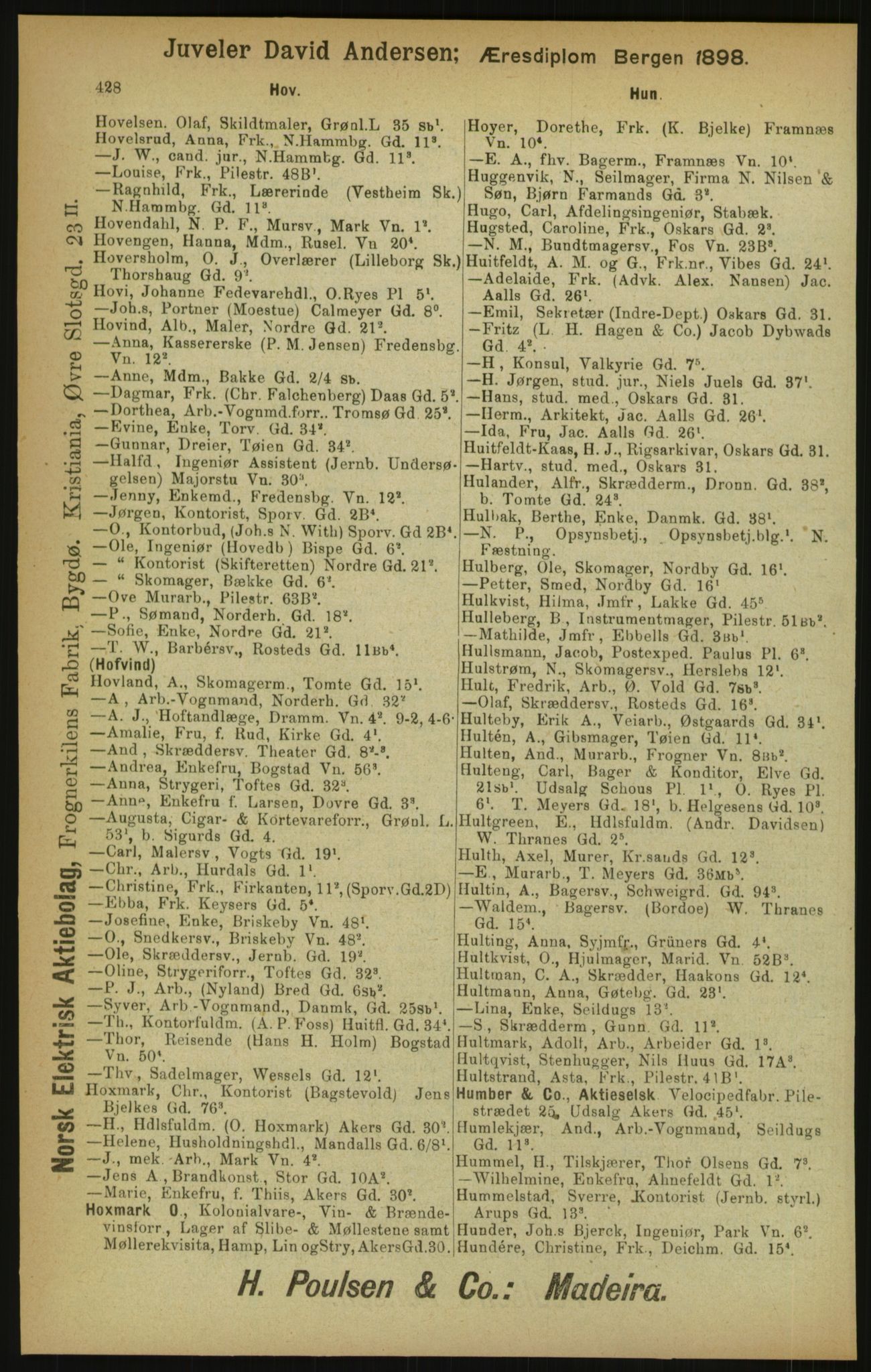 Kristiania/Oslo adressebok, PUBL/-, 1900, p. 428