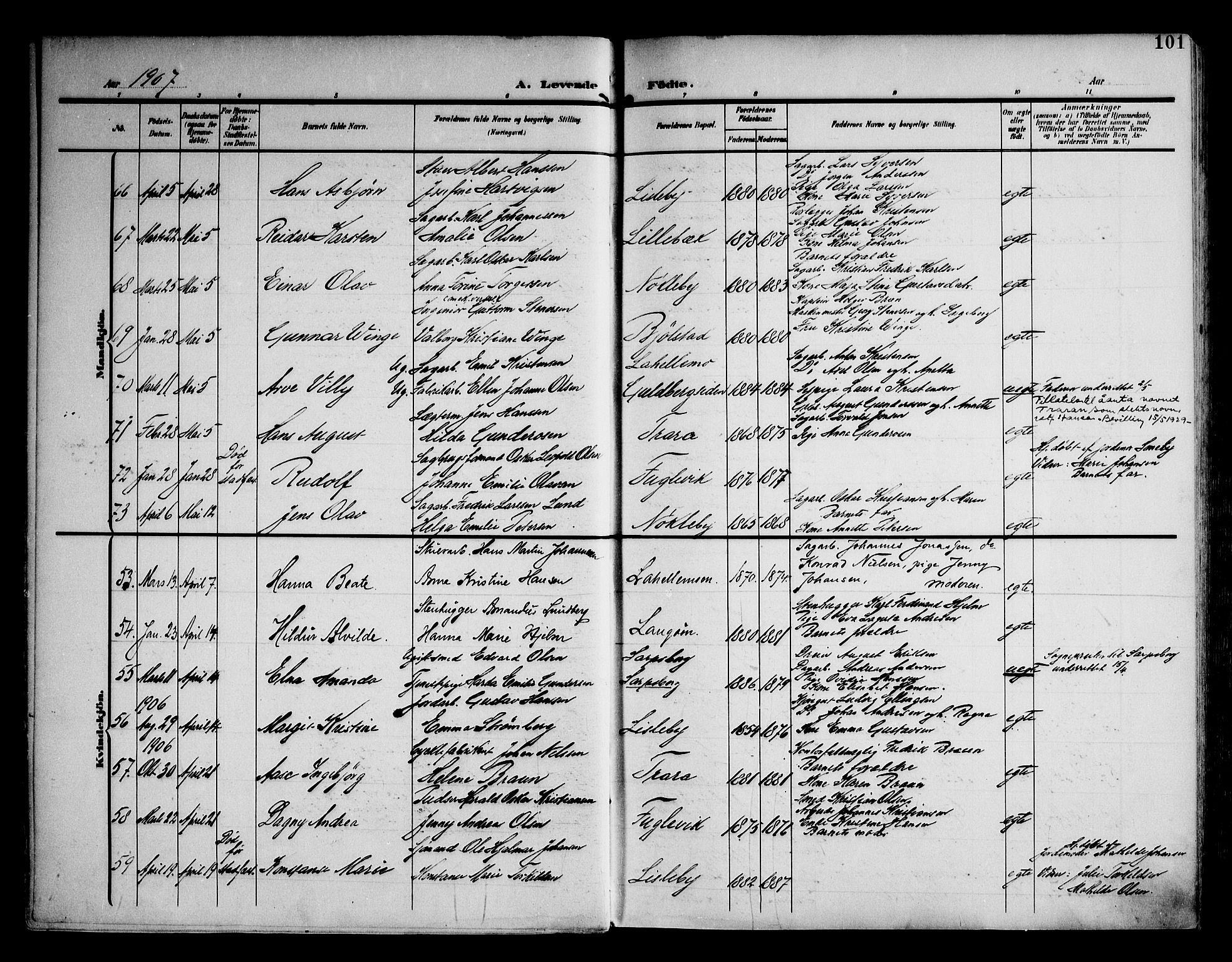 Glemmen prestekontor Kirkebøker, SAO/A-10908/F/Fa/L0014: Parish register (official) no. 14, 1902-1922, p. 101