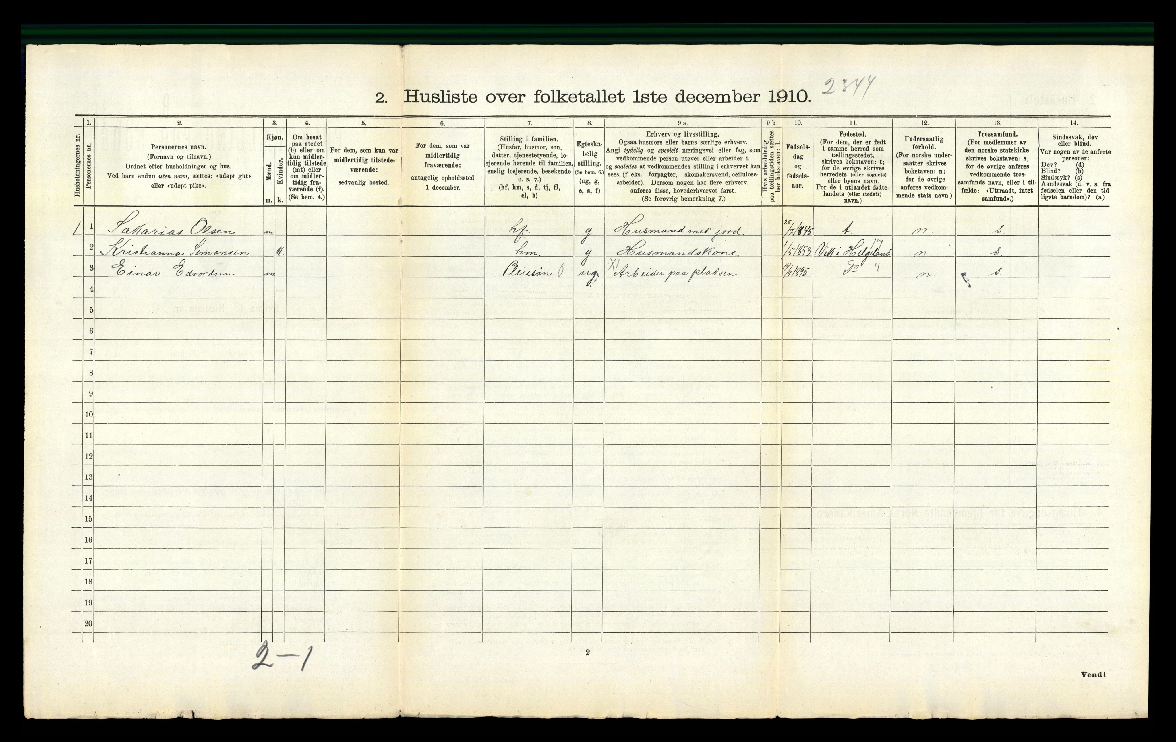 RA, 1910 census for Brønnøy, 1910, p. 52