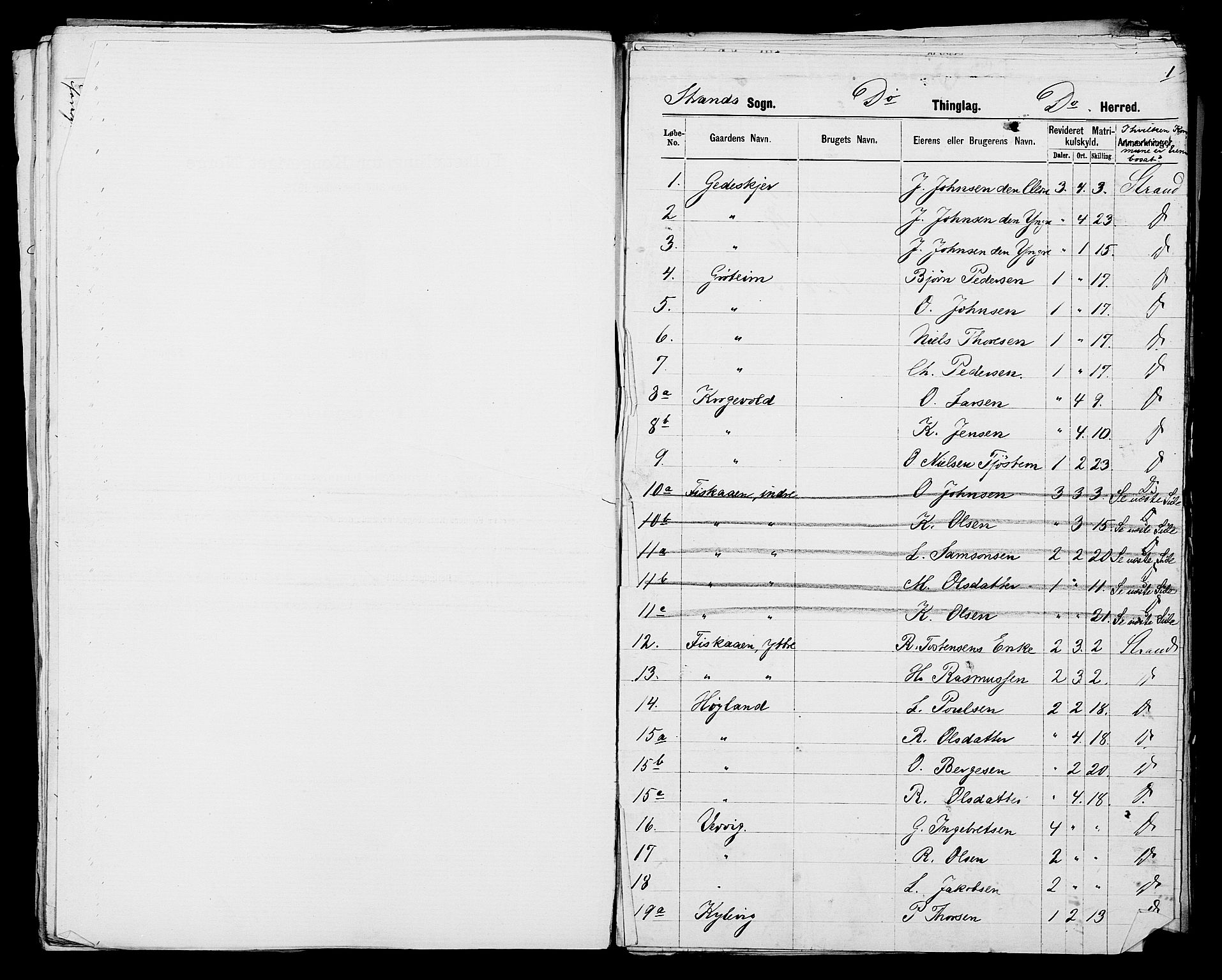 SAST, 1875 census for 1130P Strand, 1875, p. 23