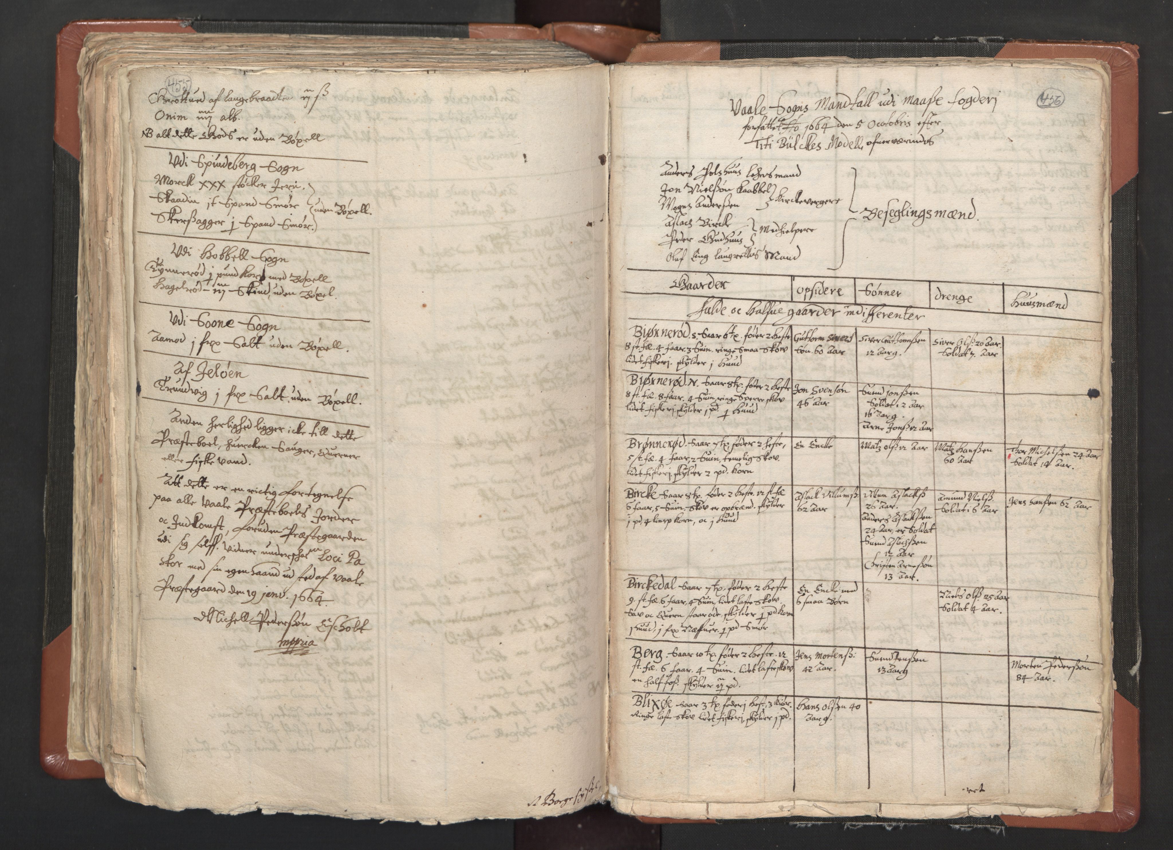 RA, Vicar's Census 1664-1666, no. 1: Nedre Borgesyssel deanery, 1664-1666, p. 455-456