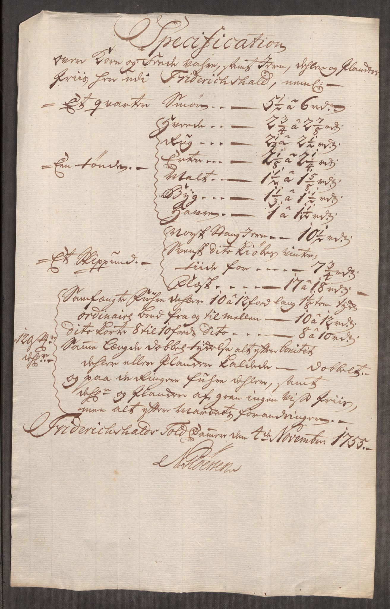 Rentekammeret inntil 1814, Realistisk ordnet avdeling, AV/RA-EA-4070/Oe/L0005: [Ø1]: Priskuranter, 1753-1757, p. 353