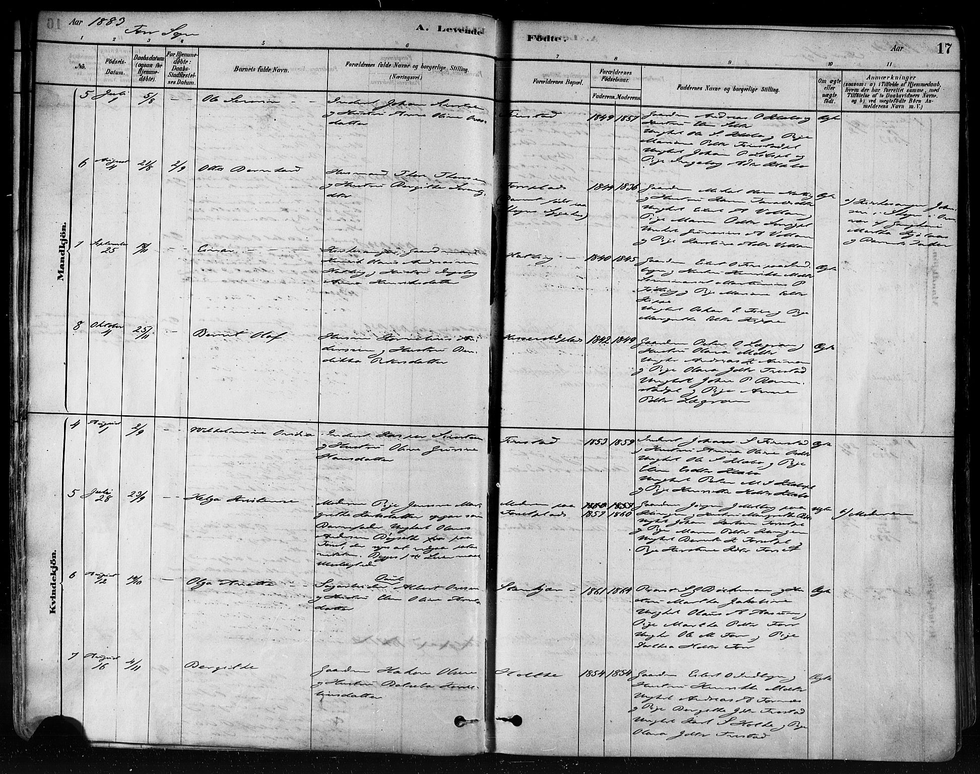 Ministerialprotokoller, klokkerbøker og fødselsregistre - Nord-Trøndelag, AV/SAT-A-1458/746/L0448: Parish register (official) no. 746A07 /1, 1878-1900, p. 17