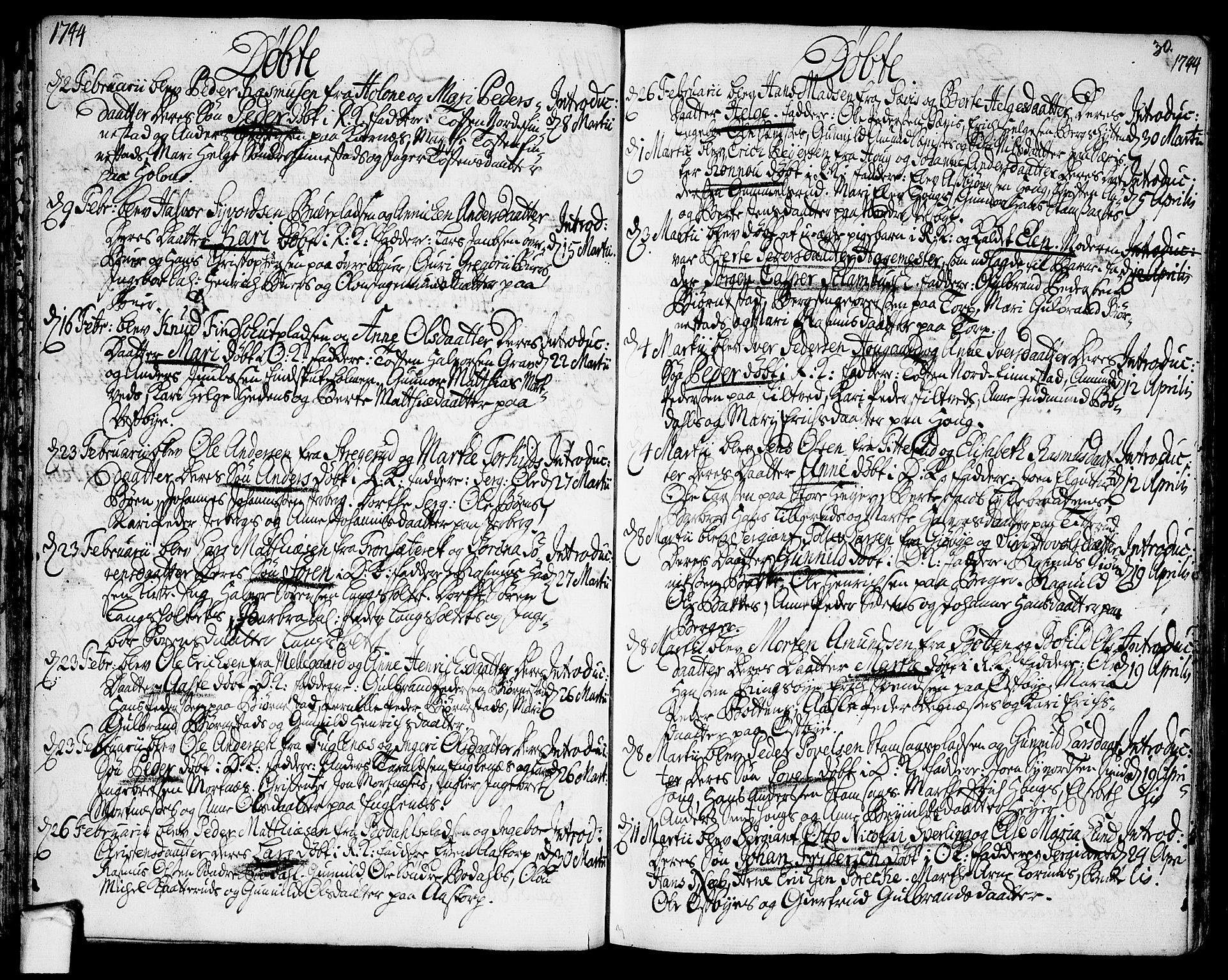 Rakkestad prestekontor Kirkebøker, AV/SAO-A-2008/F/Fa/L0002: Parish register (official) no. I 2, 1741-1751, p. 30