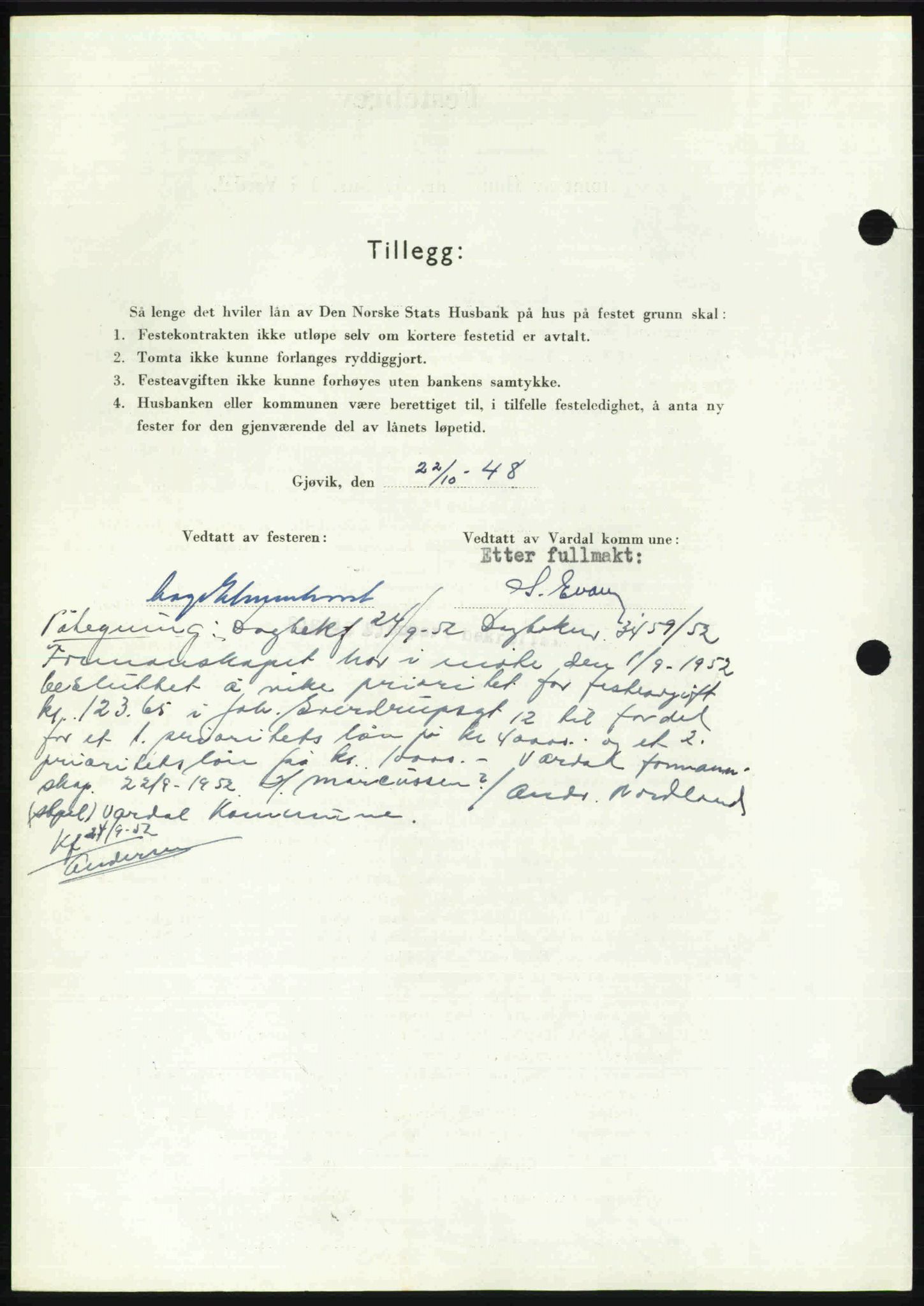 Toten tingrett, SAH/TING-006/H/Hb/Hbc/L0020: Mortgage book no. Hbc-20, 1948-1948, Diary no: : 3531/1948