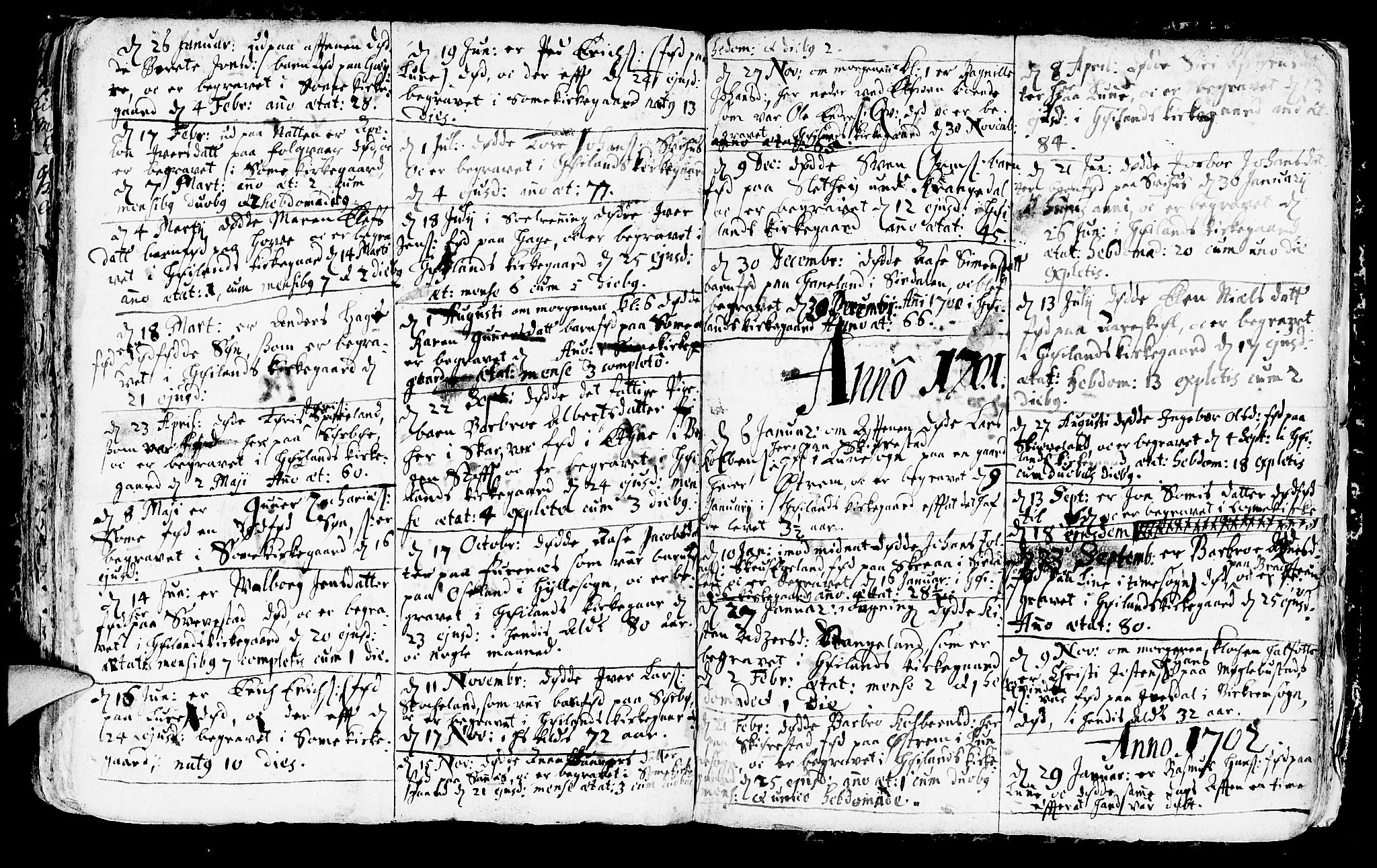 Høyland sokneprestkontor, AV/SAST-A-101799/001/30BA/L0001: Parish register (official) no. A 1, 1691-1732