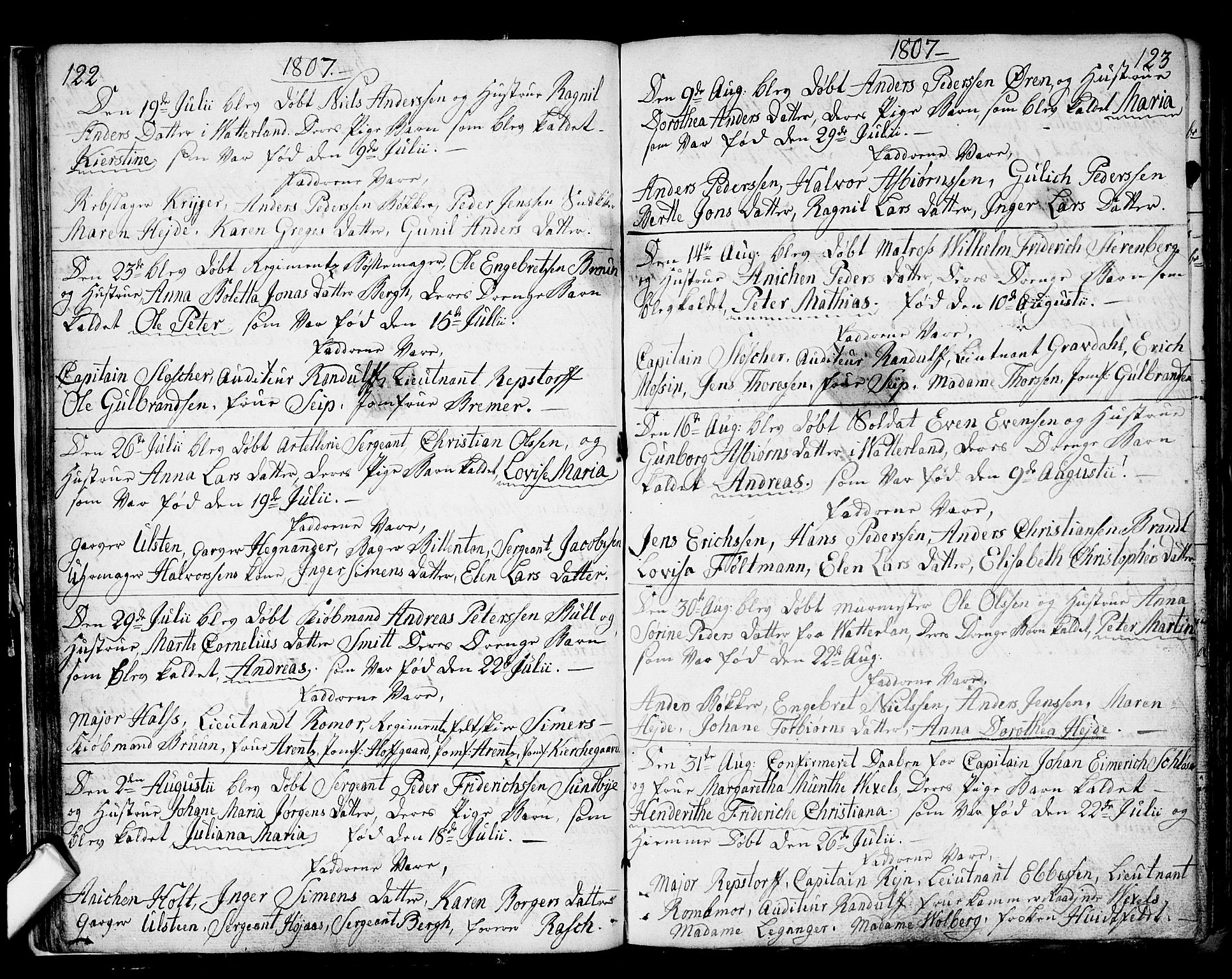Fredrikstad prestekontor Kirkebøker, AV/SAO-A-11082/F/Fa/L0003: Parish register (official) no. 3, 1805-1816, p. 122-123
