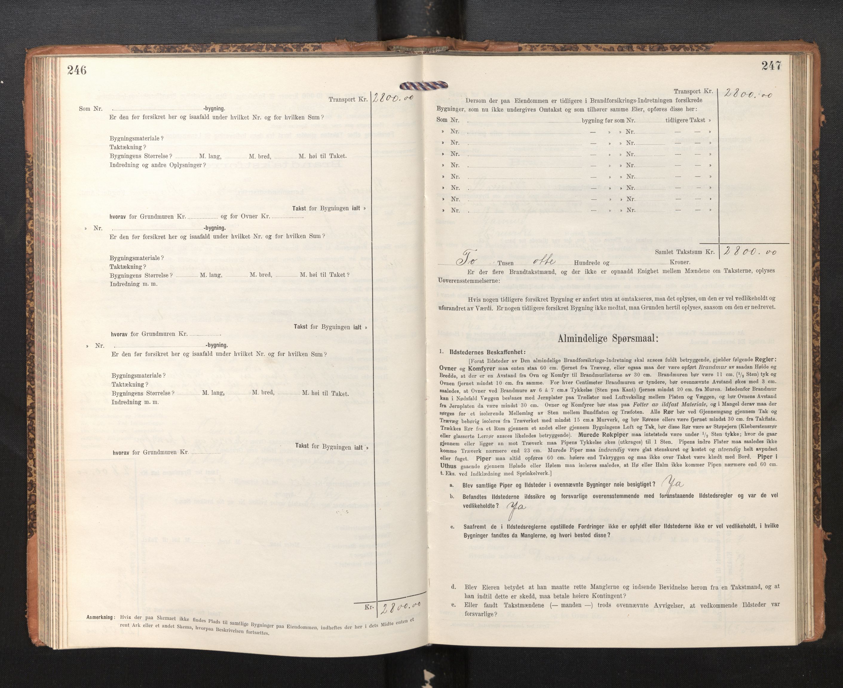 Lensmannen i Bruvik, AV/SAB-A-31301/0012/L0008: Branntakstprotokoll, skjematakst, 1914-1919, p. 246-247