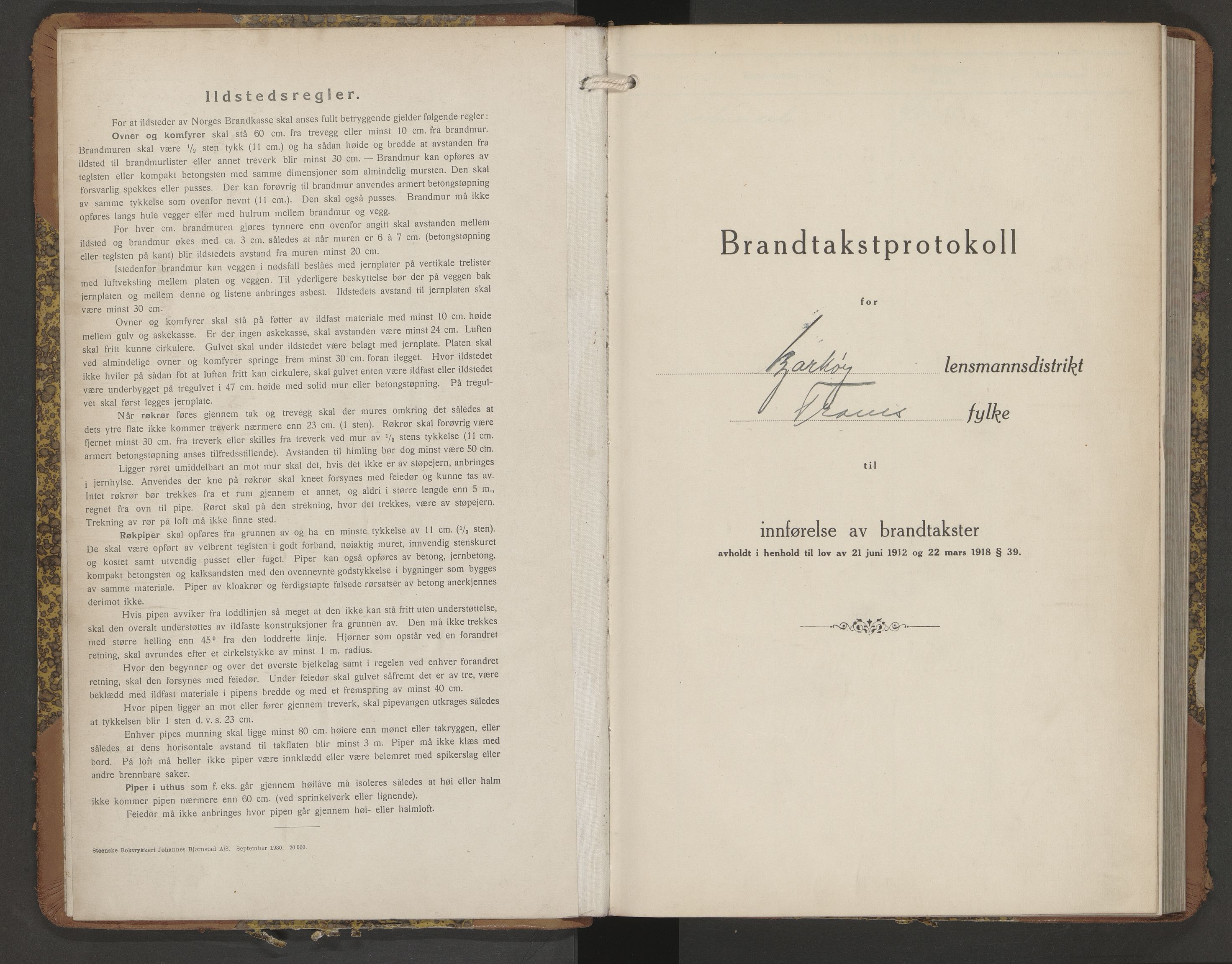 Bjarkøy lensmannskontor, AV/SATØ-SATØ-61/F/Fq/Fqa/L0146: Branntakstprotokoll, 1932-1940