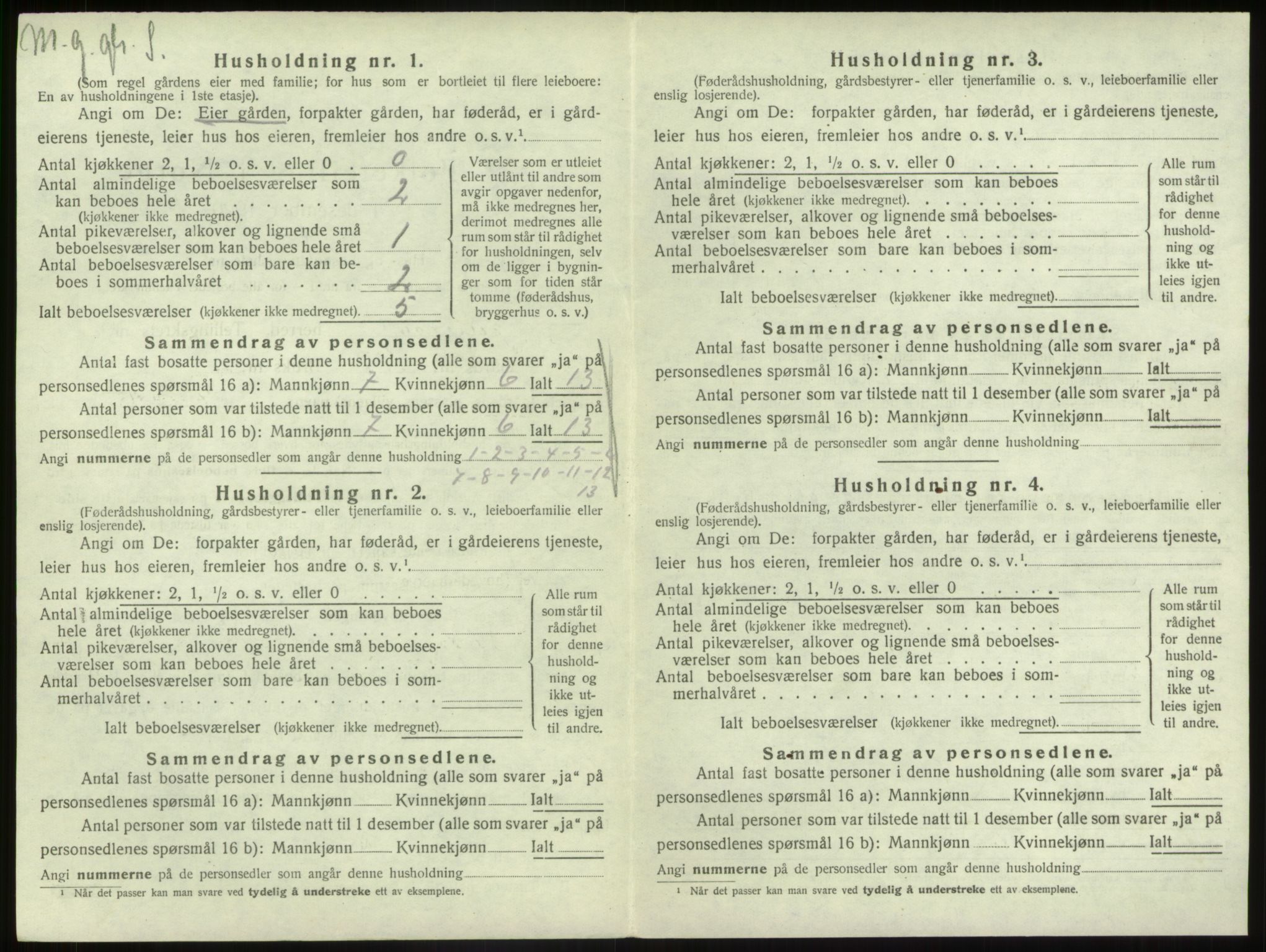 SAB, 1920 census for Gaular, 1920, p. 1108