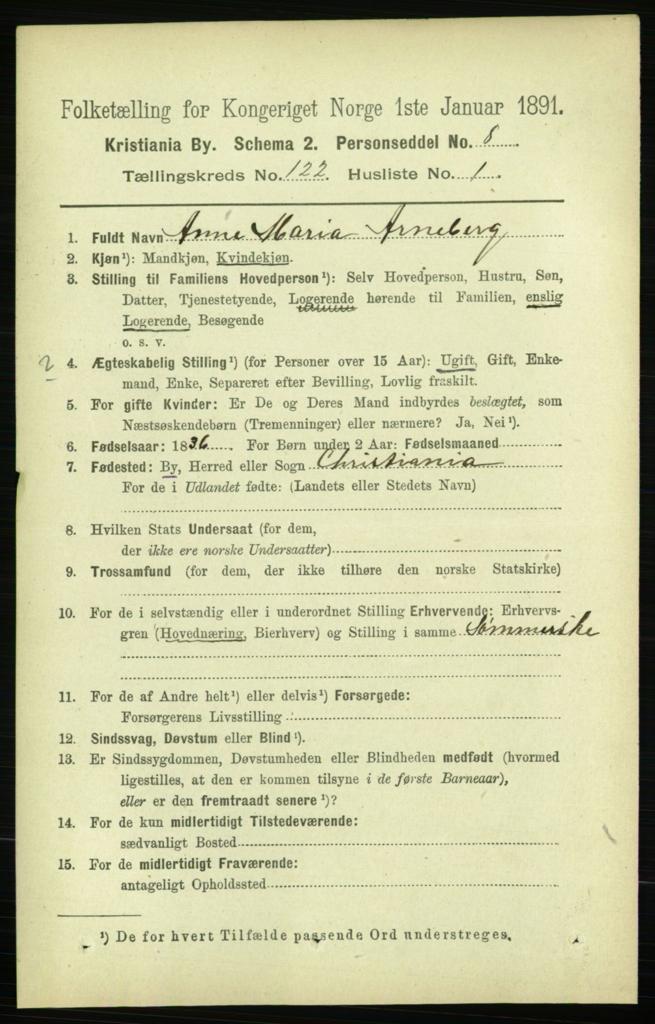 RA, 1891 census for 0301 Kristiania, 1891, p. 64625