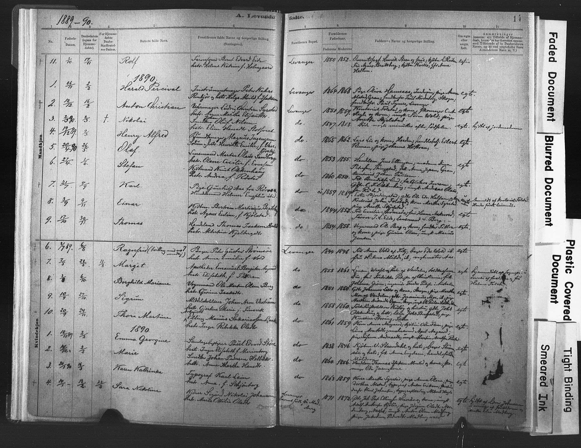 Ministerialprotokoller, klokkerbøker og fødselsregistre - Nord-Trøndelag, SAT/A-1458/720/L0189: Parish register (official) no. 720A05, 1880-1911, p. 14